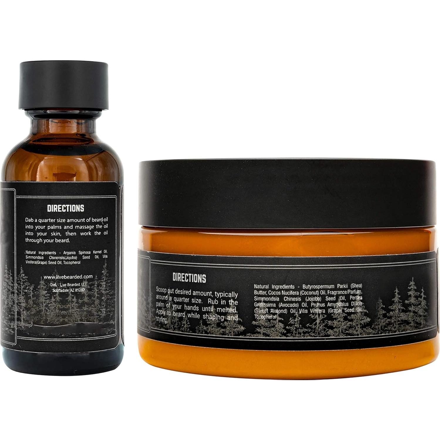 Kit Cuidado Barba Live Bearded - Aroma 1880 - 100% Natural