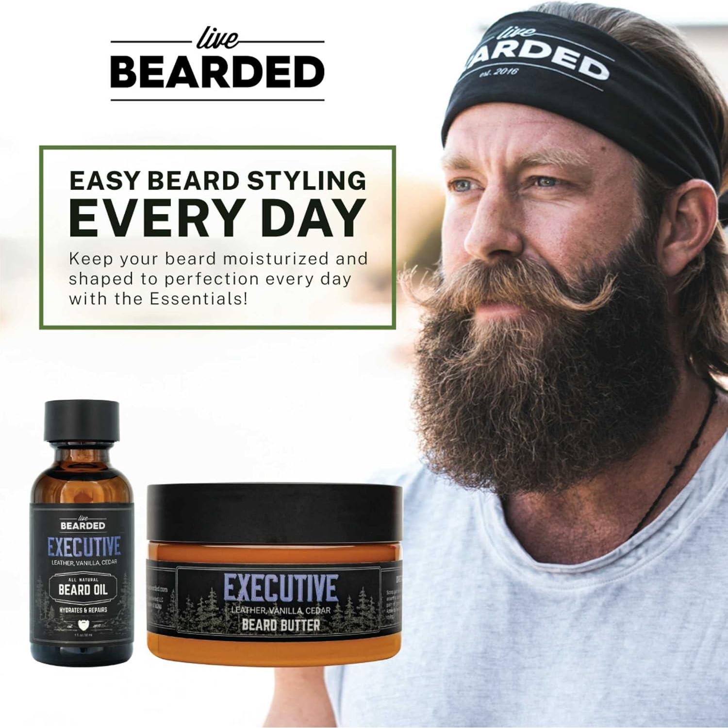 Kit Cuidado Barba Live Bearded - Aroma 1880 - 100% Natural