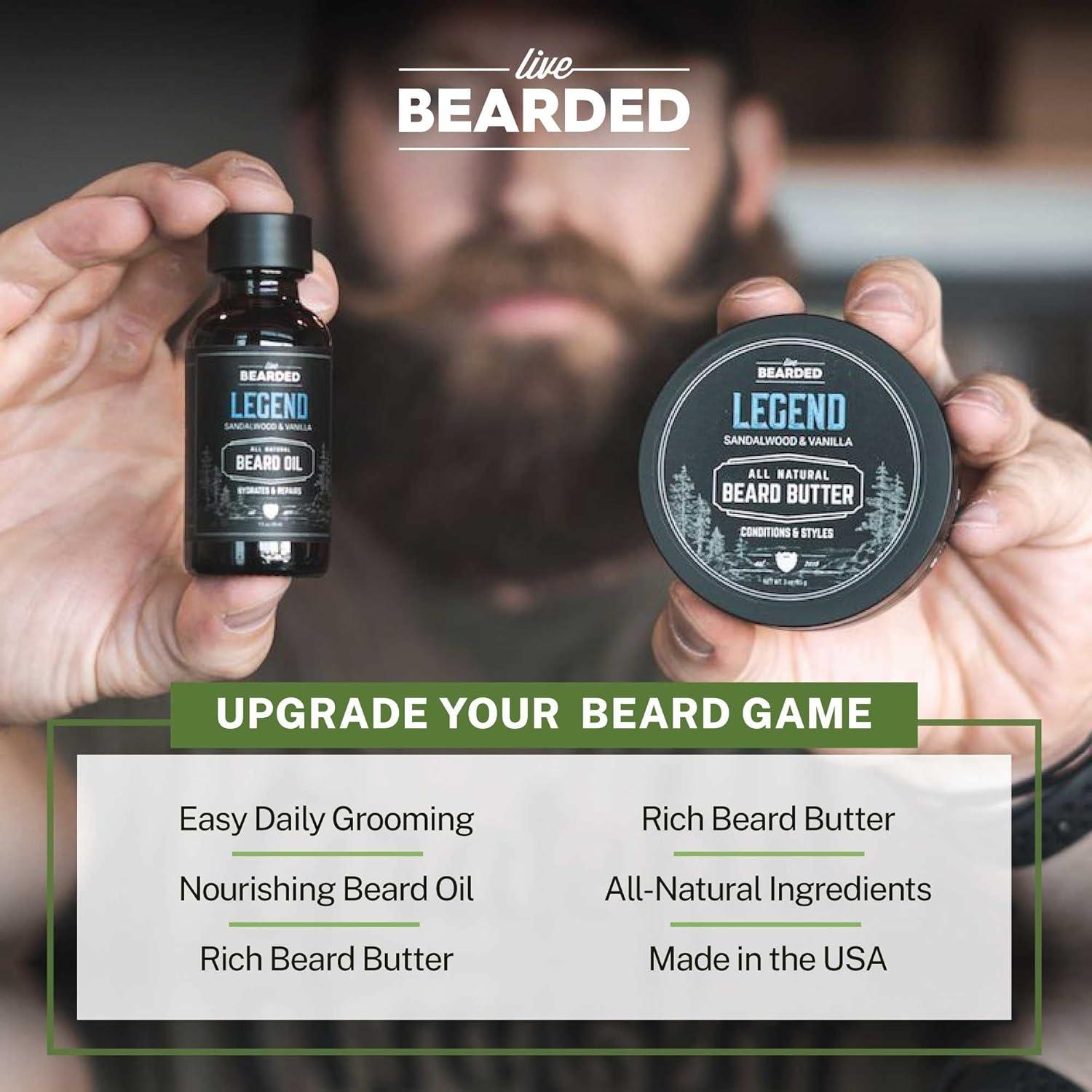 Kit Cuidado Barba Live Bearded - Aroma 1880 - 100% Natural
