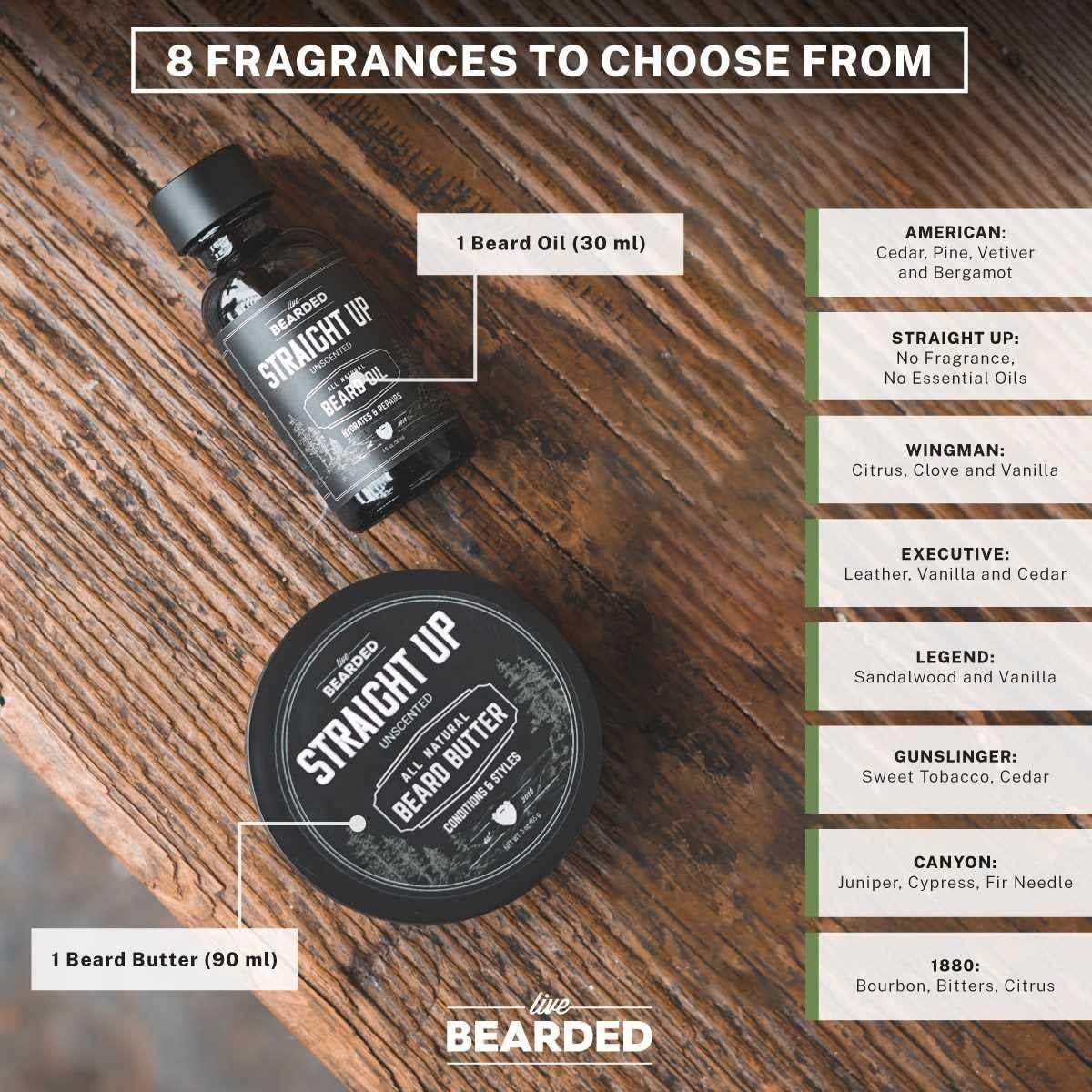 Kit Cuidado Barba Live Bearded - Aroma 1880 - 100% Natural