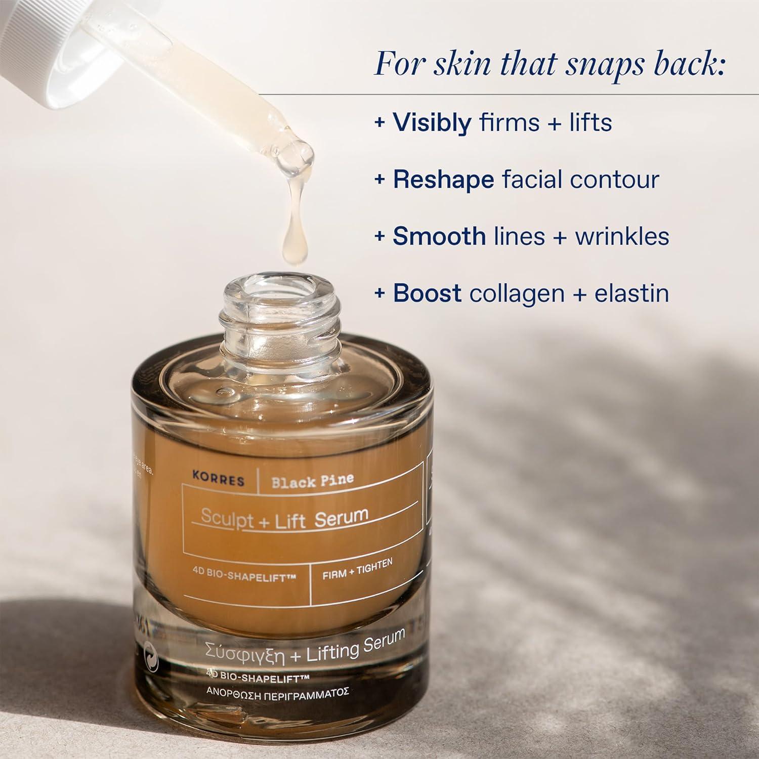 Sérum Facial Korres Black Pine Sculpt & Lift 30 ml - Hidratante y Afirmante