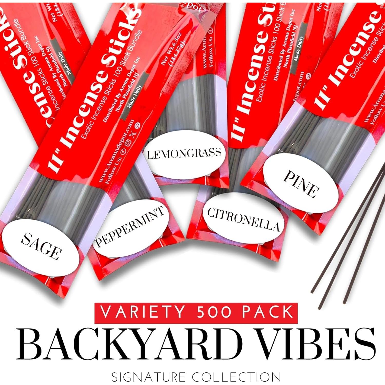 Set de Incienso Aroma Depot 28 cm - 500 Varitas Aromáticas