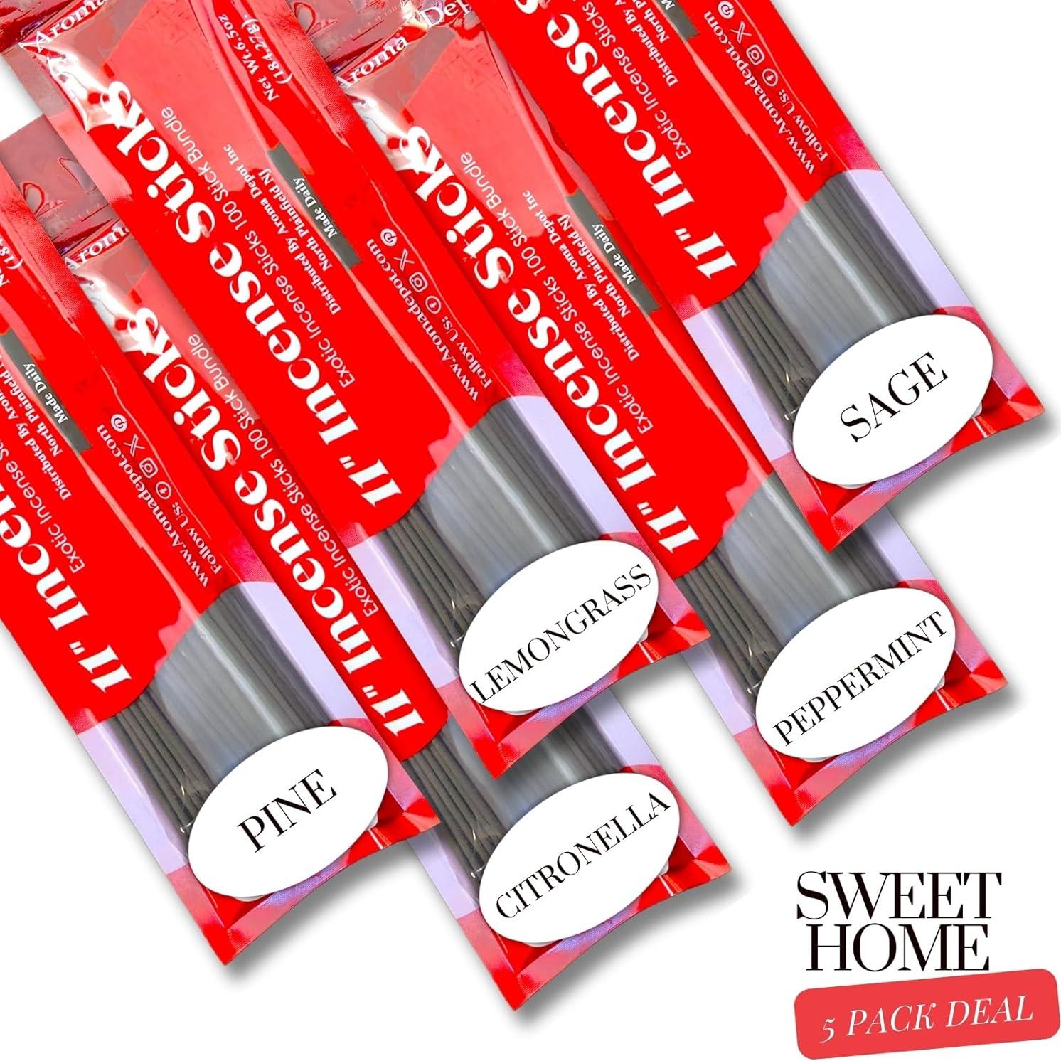 Set de Incienso Aroma Depot 28 cm - 500 Varitas Aromáticas