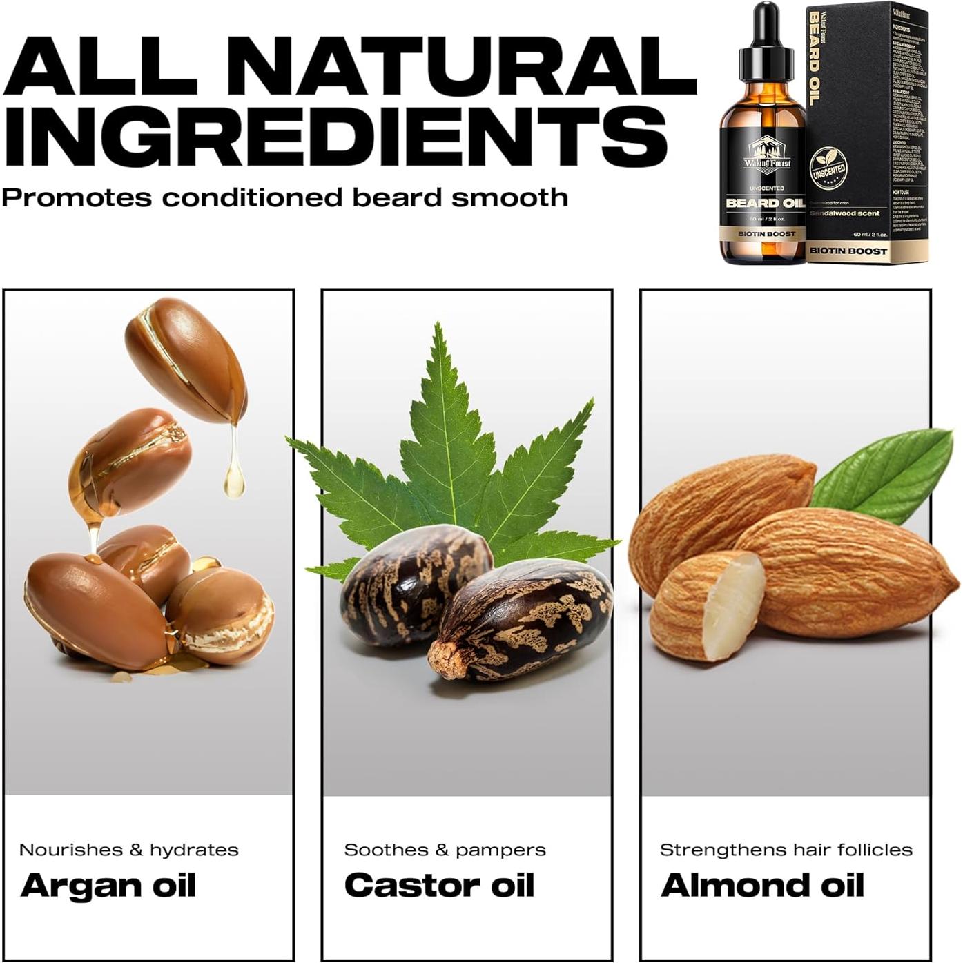 Aceite para Barba Waking Forest 60 ml Biotina Sin Fragancia