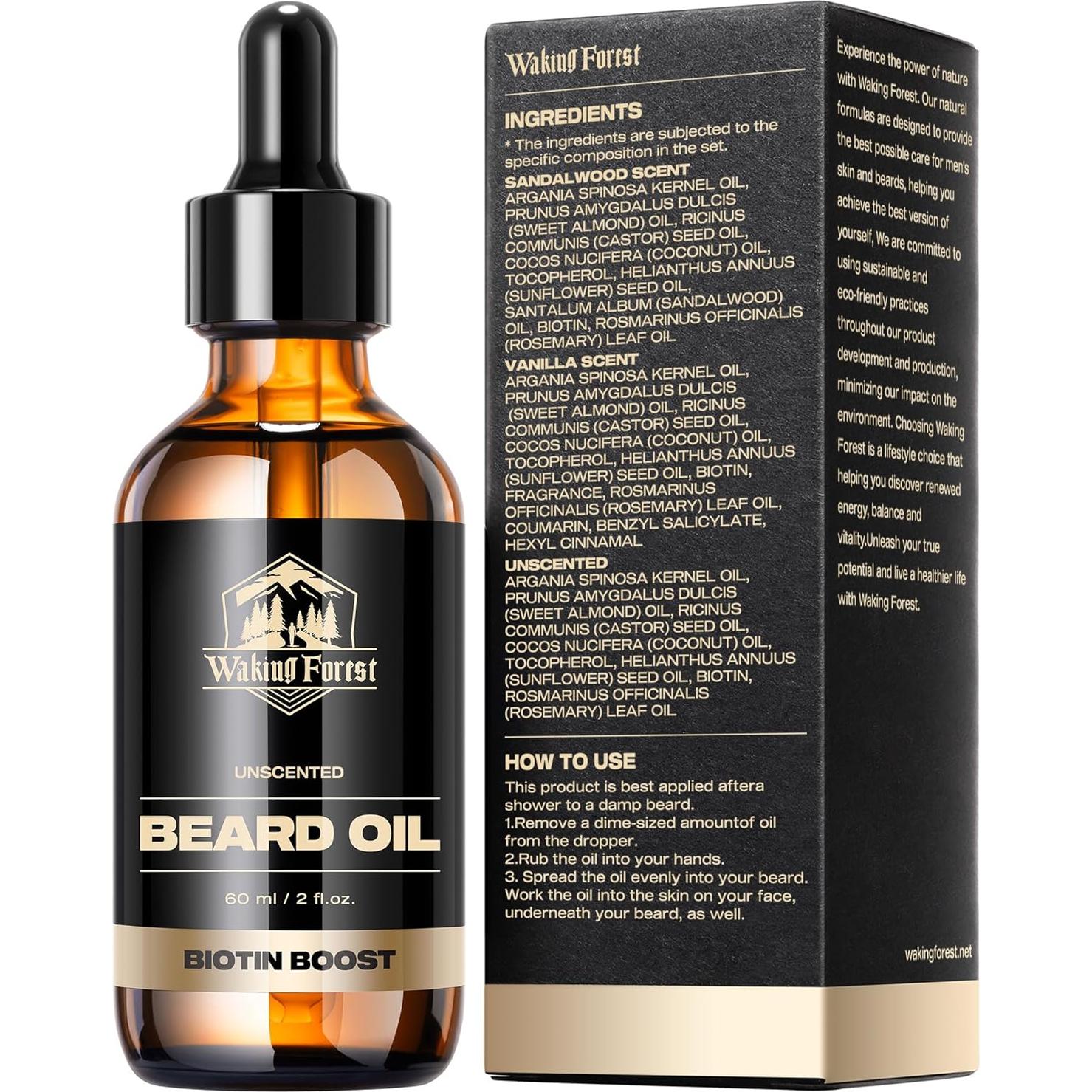 Aceite para Barba Waking Forest 60 ml Biotina Sin Fragancia