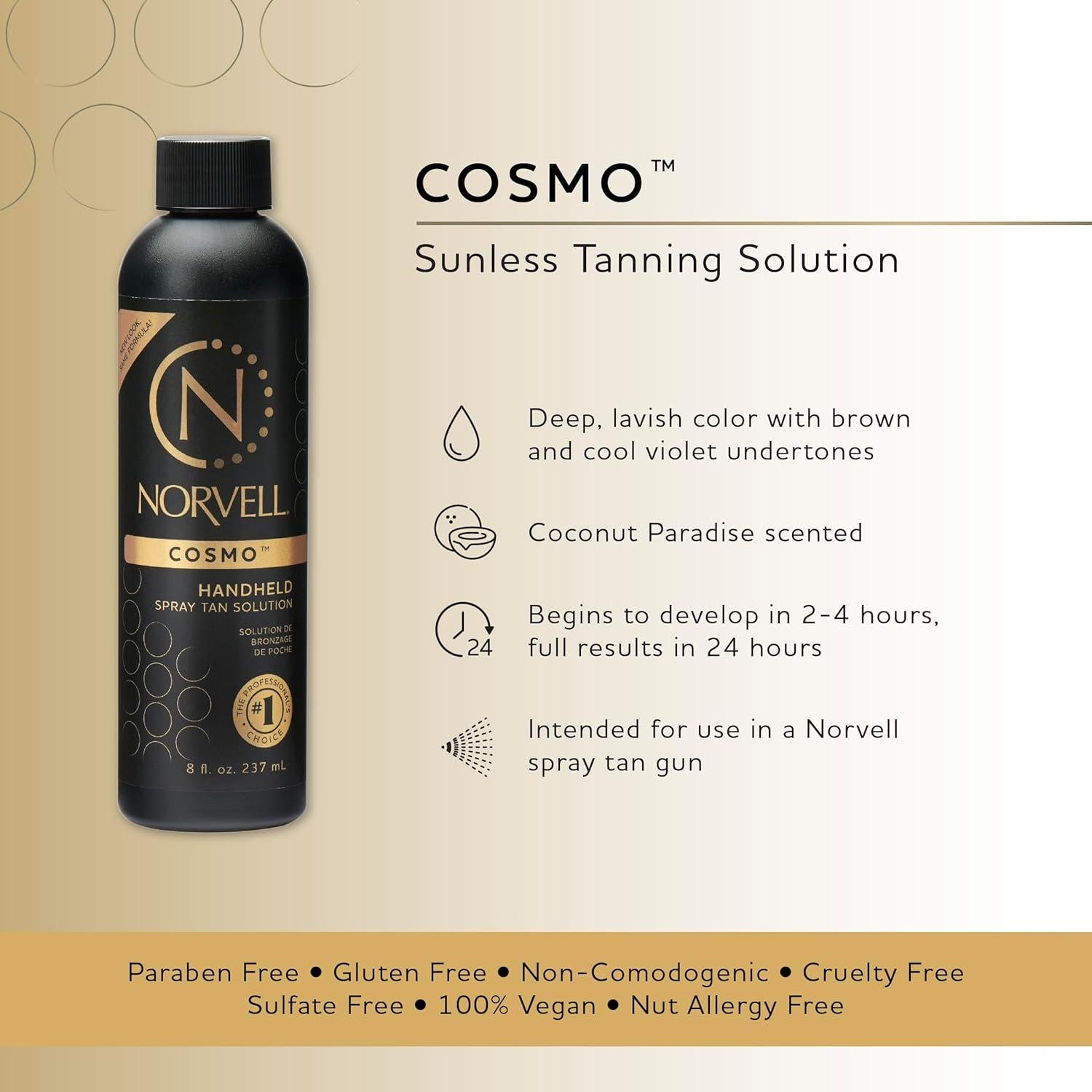 Spray Bronceador Norvell Cosmo 236 ml - Fórmula Profesional
