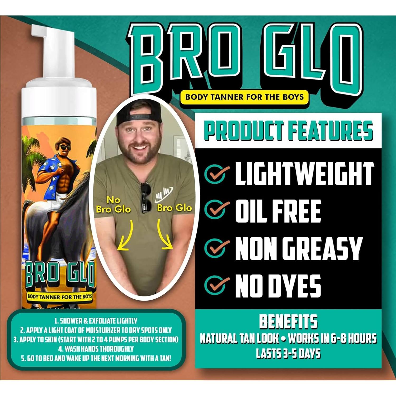 Autobronceador Bro Glo Mousse 200ml - Bronceado Natural Rápido