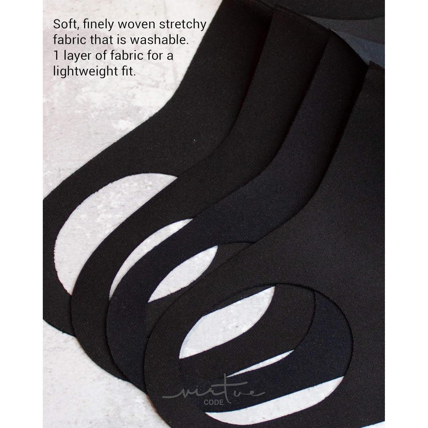 Paquete de 4 Mascarillas de Tela Virtue Code Negras Reutilizables