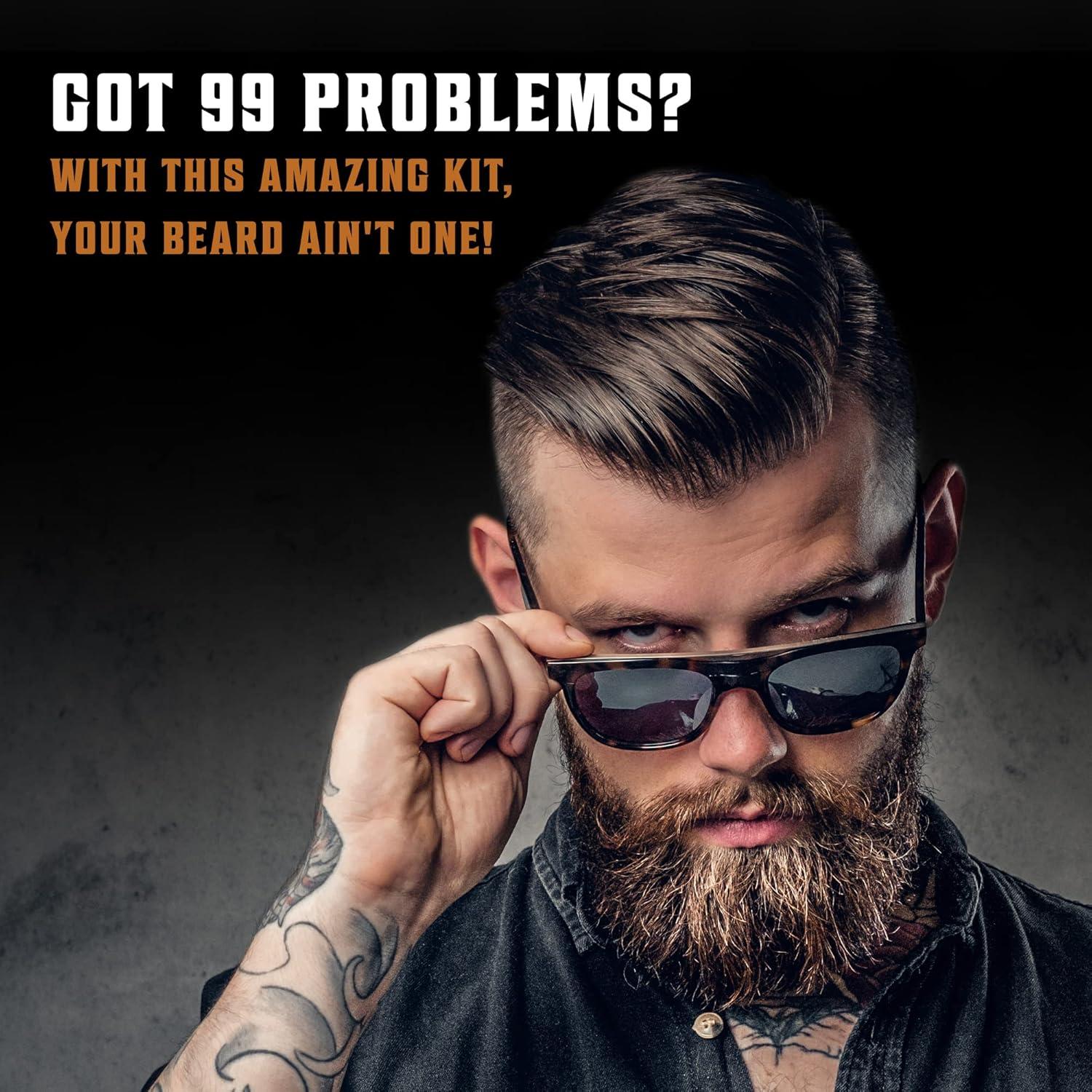 Juego de Peine y Cepillo para Barba Viking Revolution - Natural