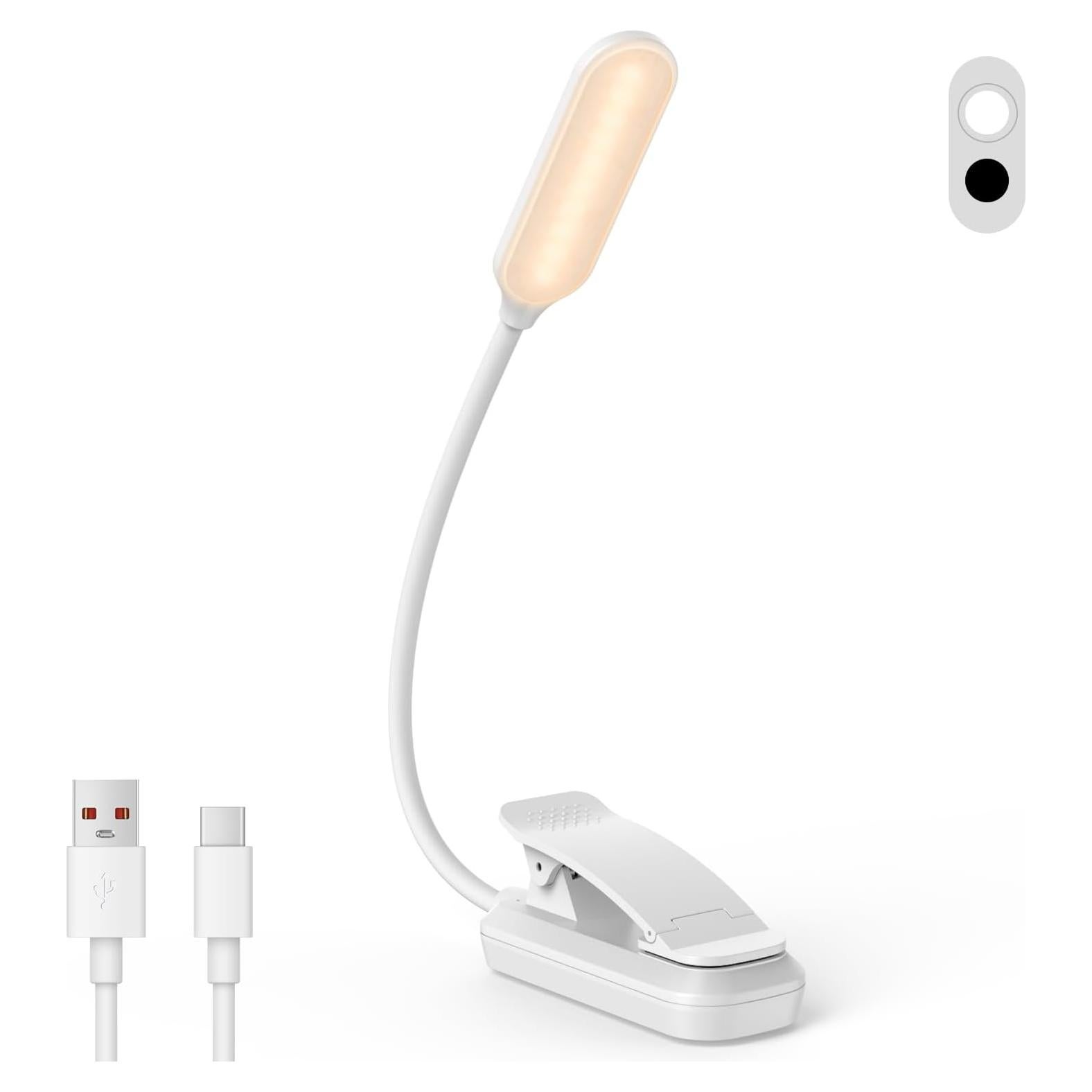 Luz de Lectura LED Recargable IOHFOI con Clip y 3 Modos