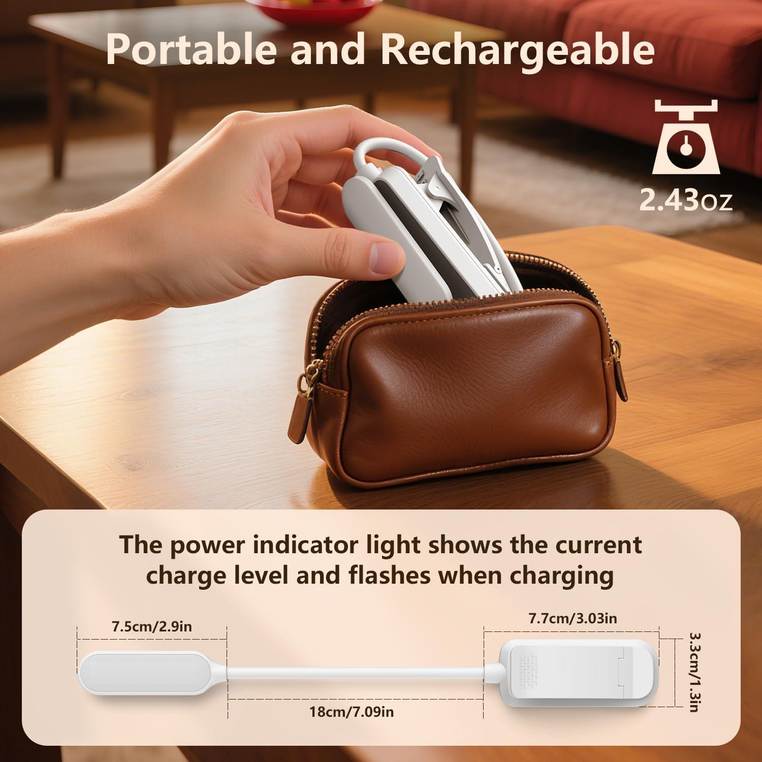 Luz de Lectura LED Recargable IOHFOI con Clip y 3 Modos