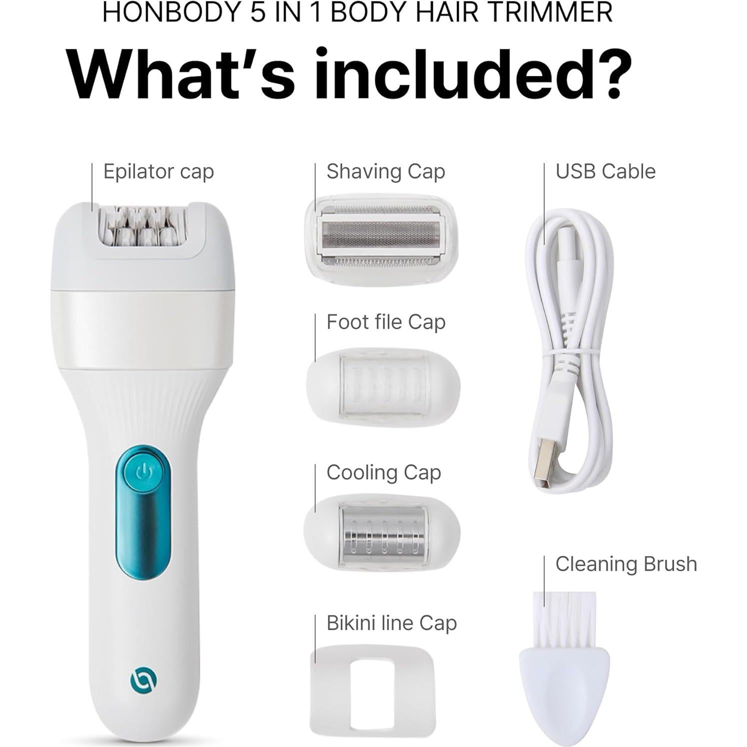 Epilador 5-en-1 Honbody HM-208 Inalámbrico para Piel Sensible