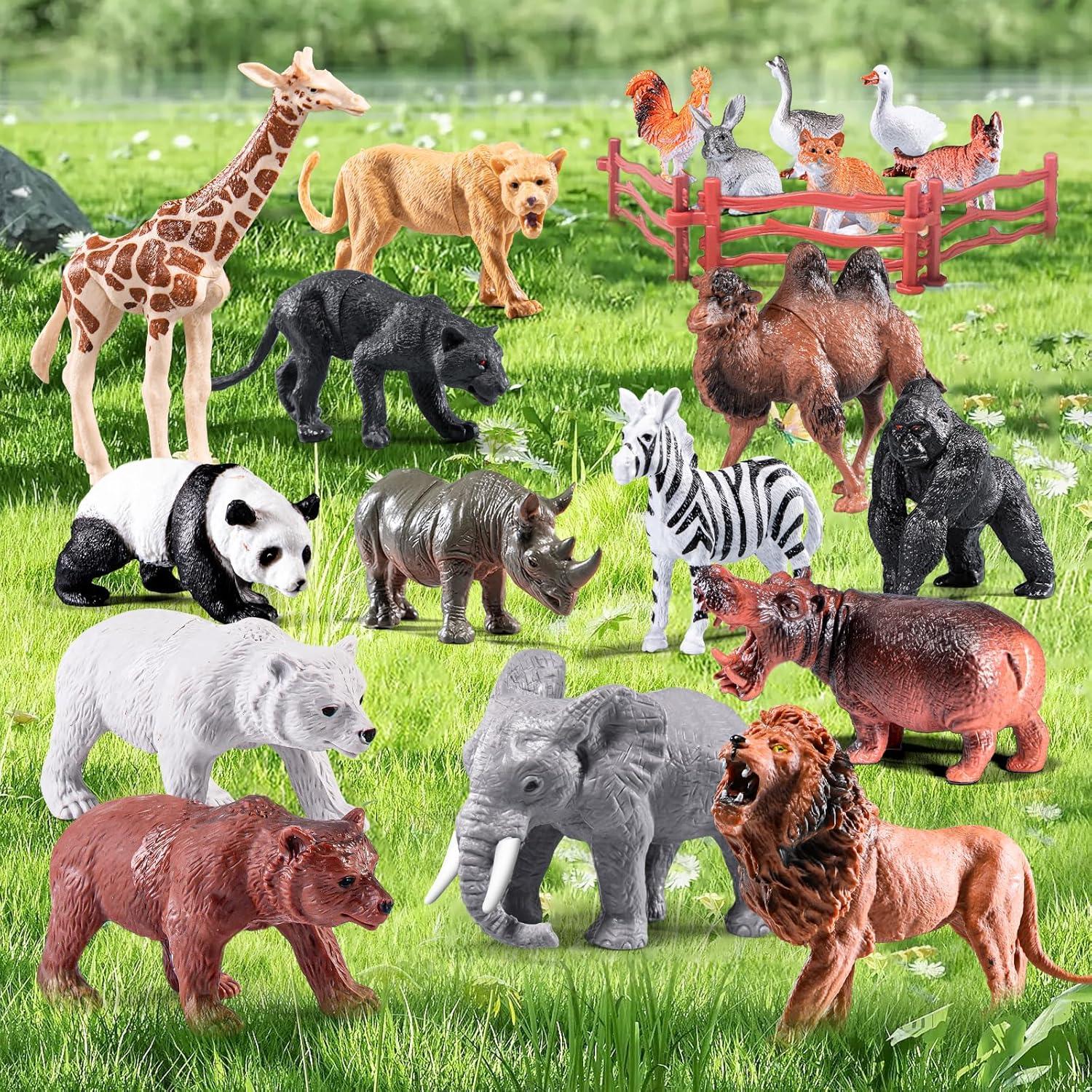 41 Piezas Figuras de Animales de Safari RISUNTOY Juguetes Educativos