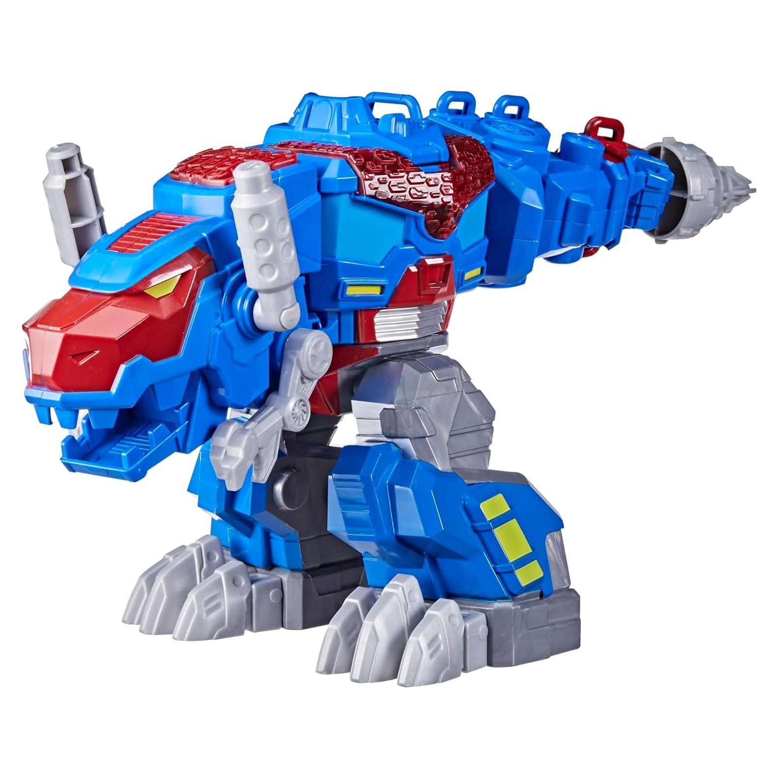 Dinobot Adventures Optimus Prime T-Rex Converting Toy with Lights and Sounds, 9+ Inch Action Figure, Ages 3 and Up (Amazon Exclusive)