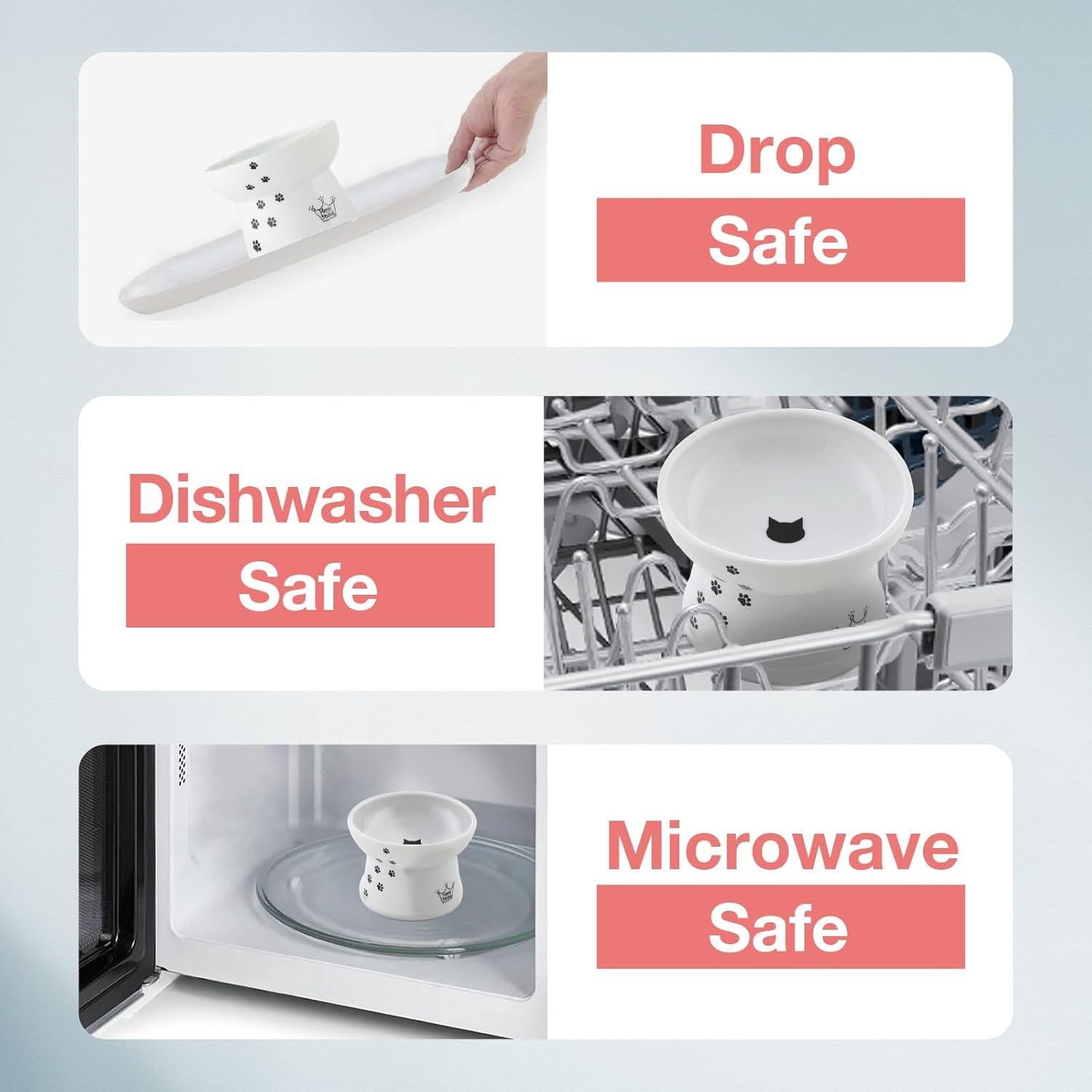 Tazón Elevado para Gato Necoichi - Cerámica Antivómito 1 Taza