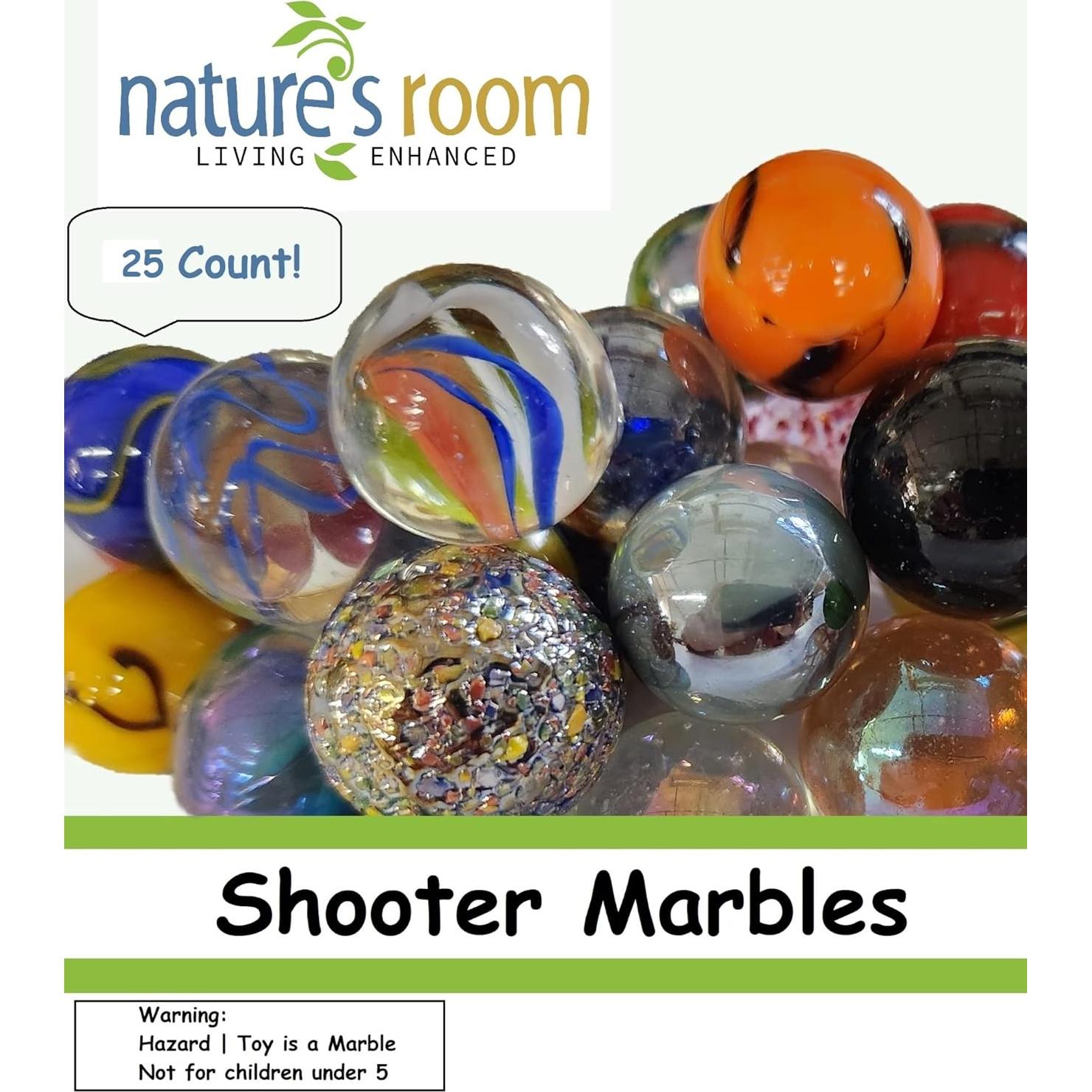 Set de 25 Canicas de Vidrio Naturesroom - 2.54 cm - Colores Variados