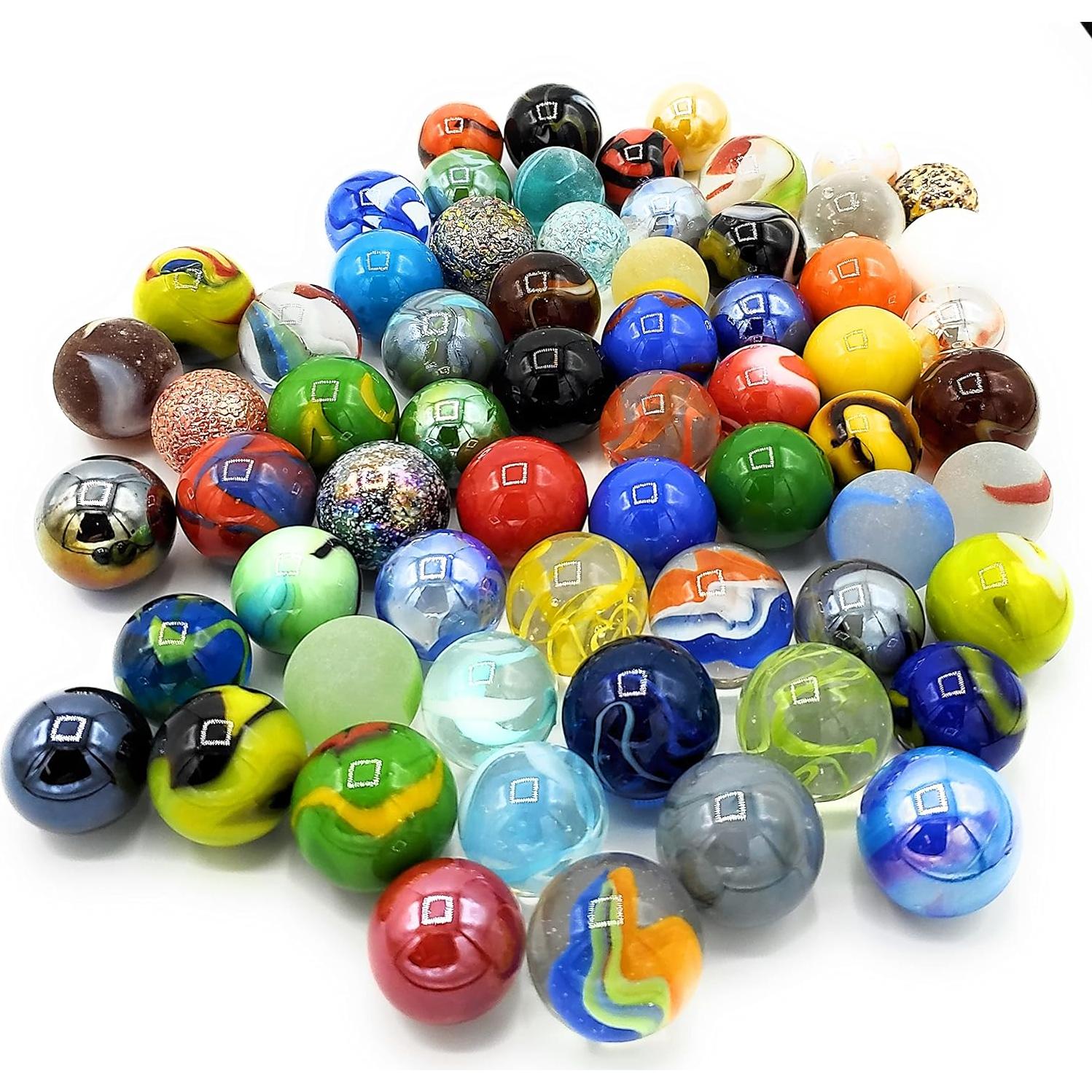 Set de 25 Canicas de Vidrio Naturesroom - 2.54 cm - Colores Variados