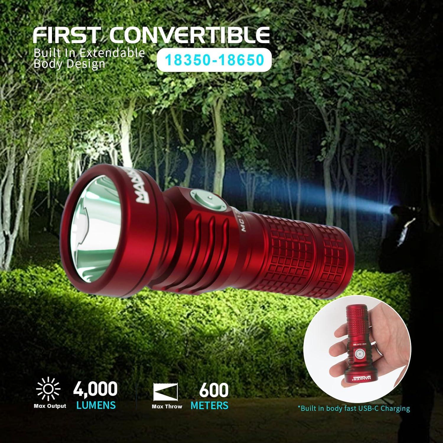 Linterna Recargable Manker MC13 II SE 4500 Lúmenes 665m