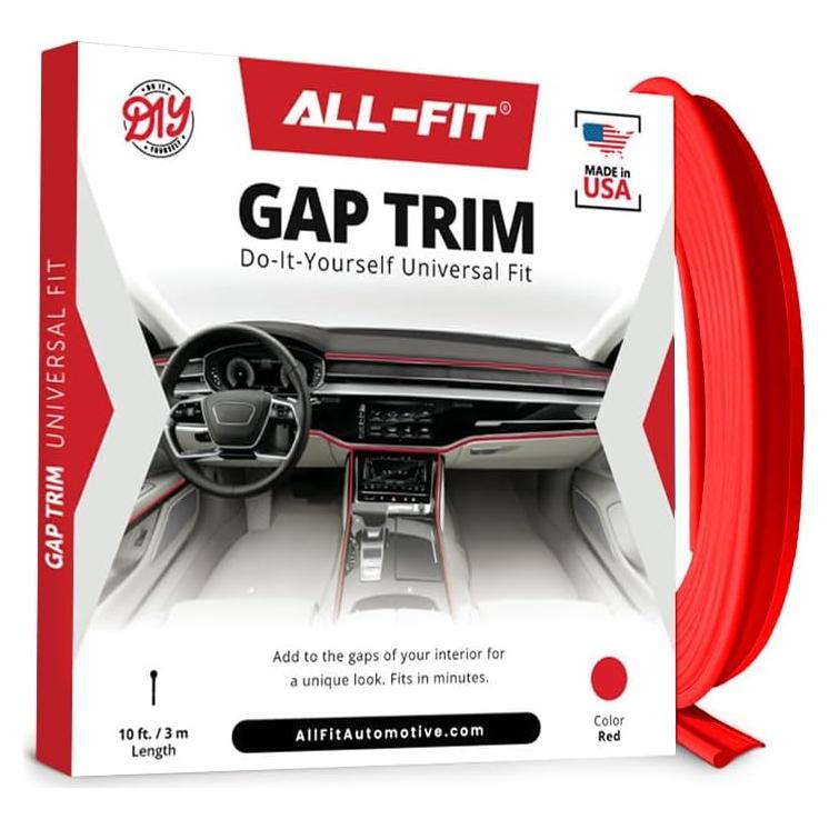 Relleno de Espacio All-Fit GapTrim 10 Pies Rojo para Automóviles