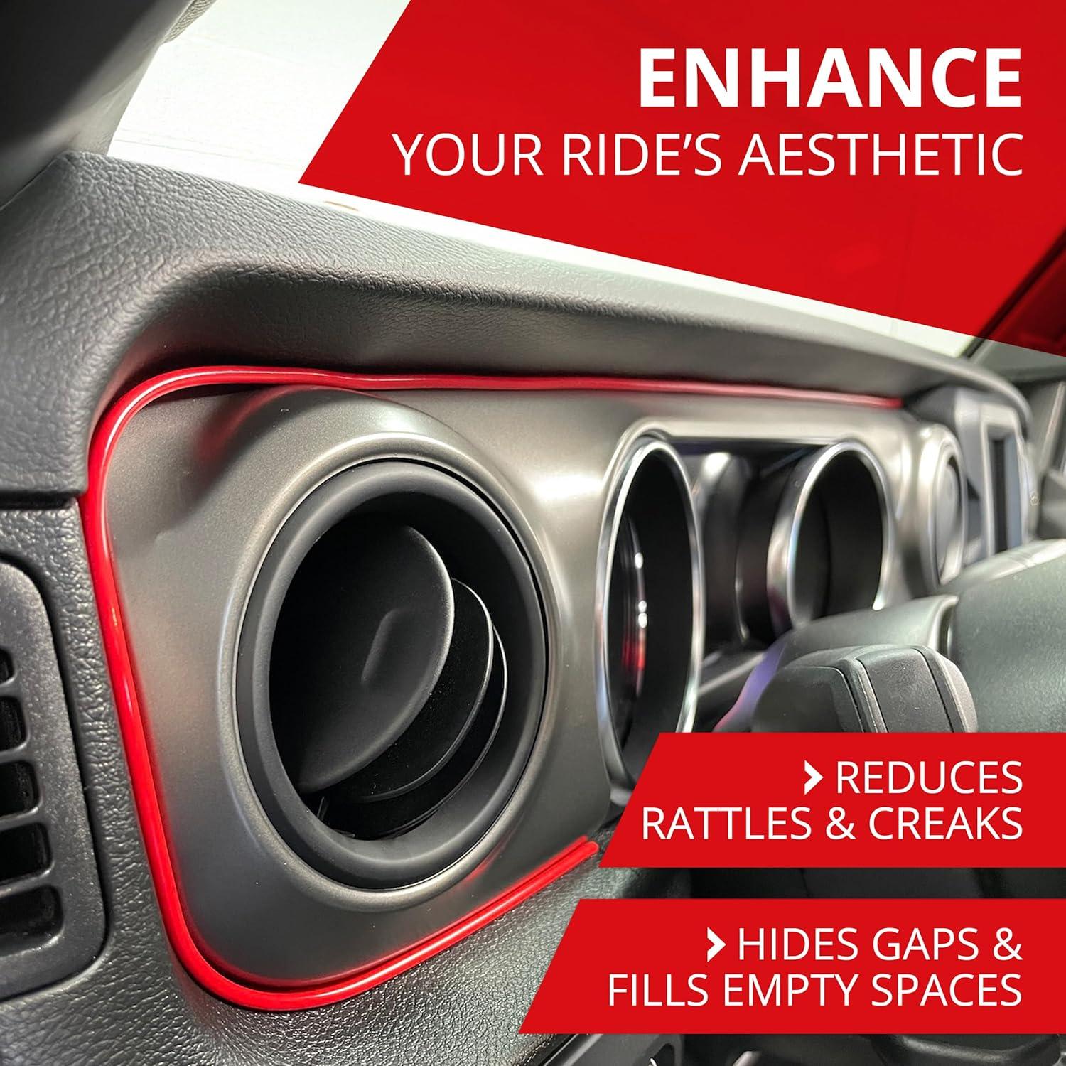 Relleno de Espacio All-Fit GapTrim 10 Pies Rojo para Automóviles