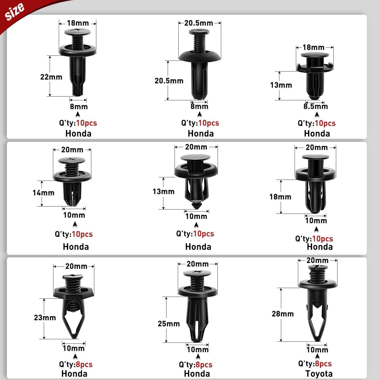 Kit 190 Pcs Clips de Retención Nilight para Automóvil
