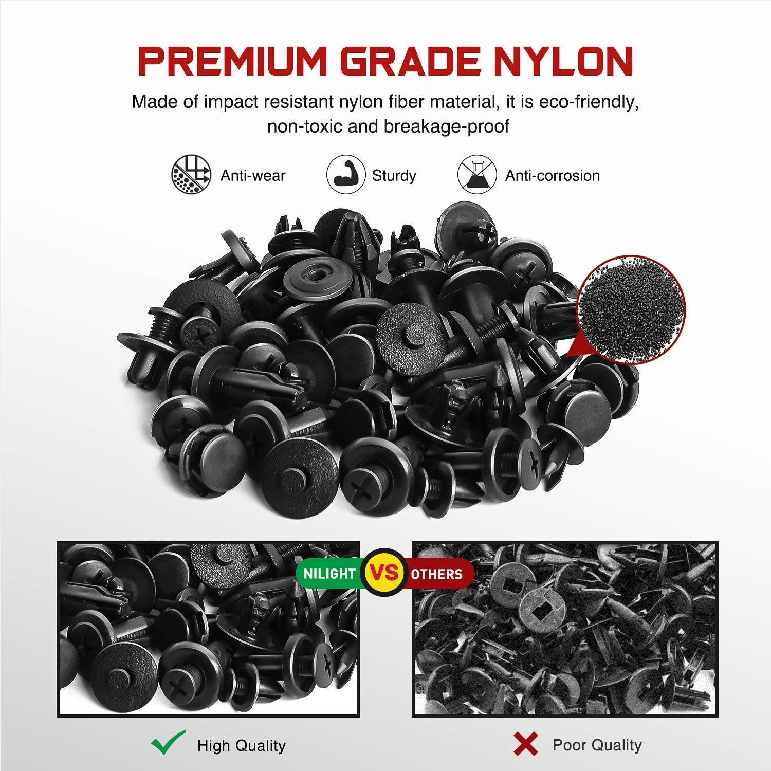 Kit 190 Pcs Clips de Retención Nilight para Automóvil