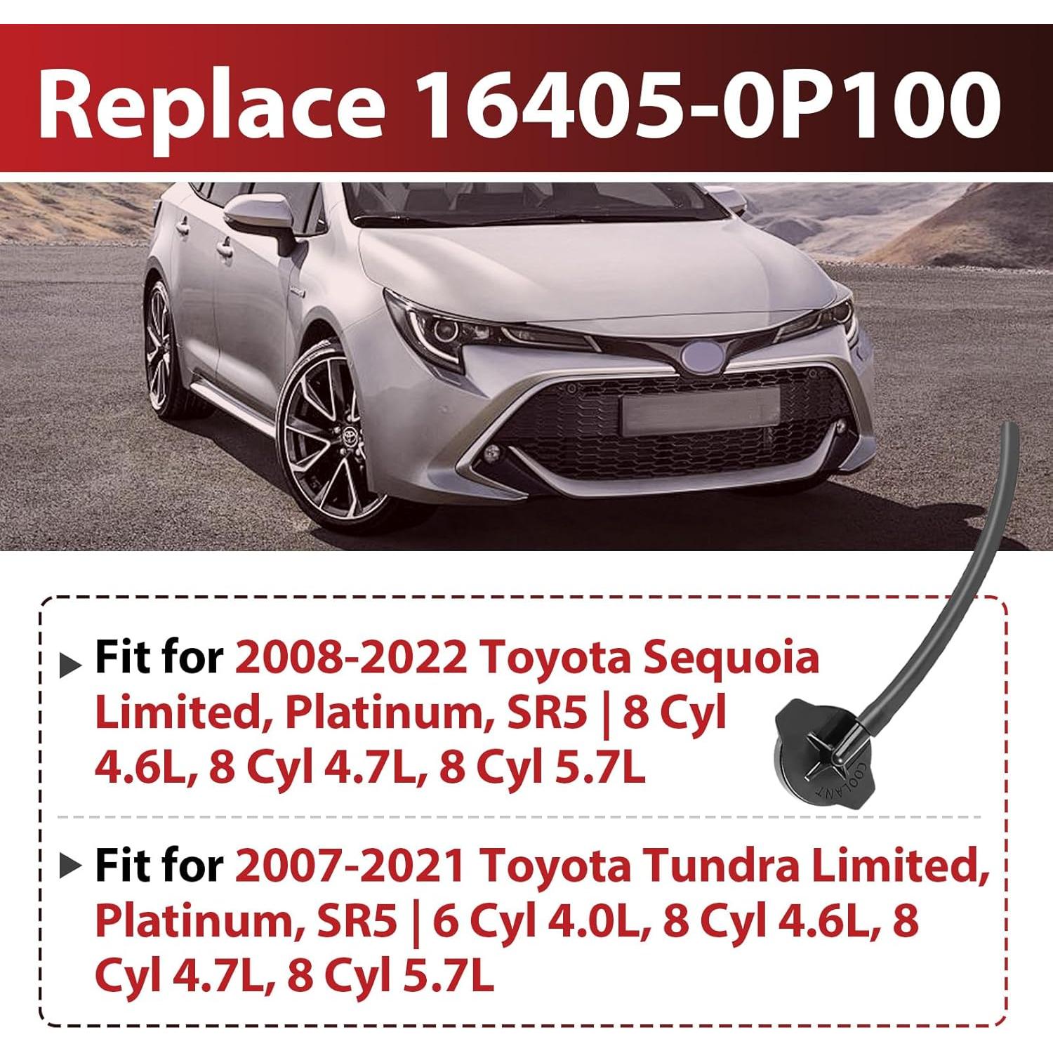 Paquete de 2 Tapas de Refrigerante StreytoTek para Toyota