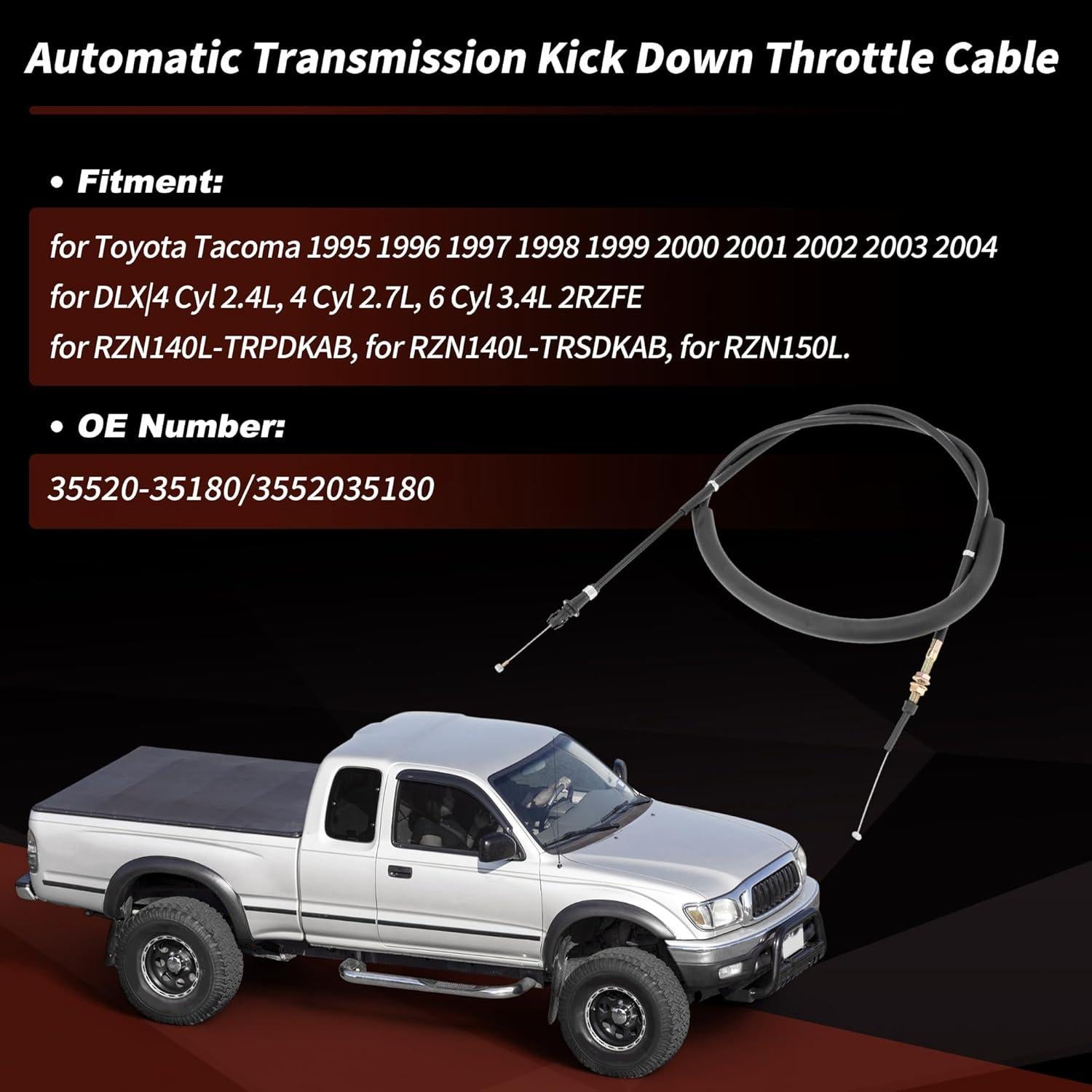 Cable de Acelerador Automático FUELHOOD para Toyota Tacoma 1995-2004