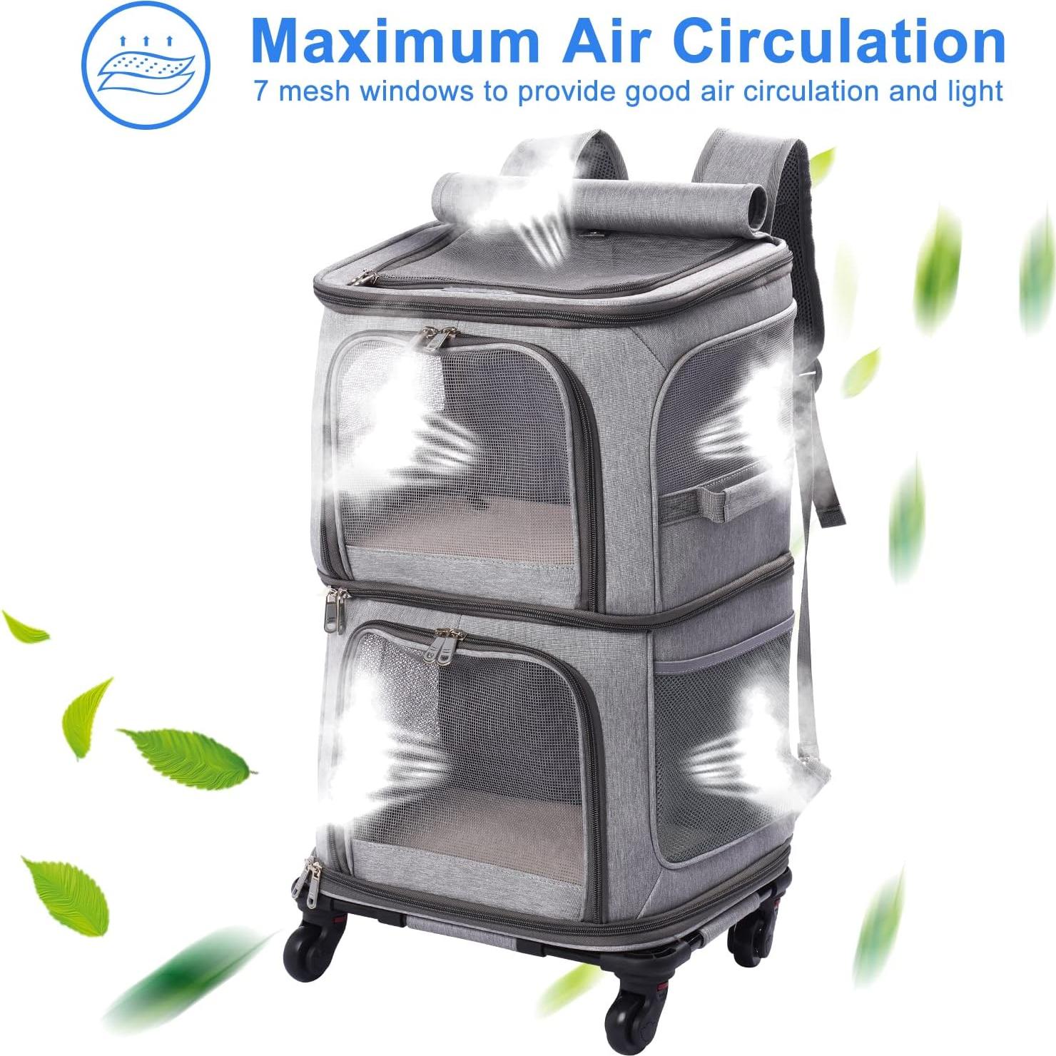 Mochila Transportadora Doble VOISTINO para Mascotas Gris