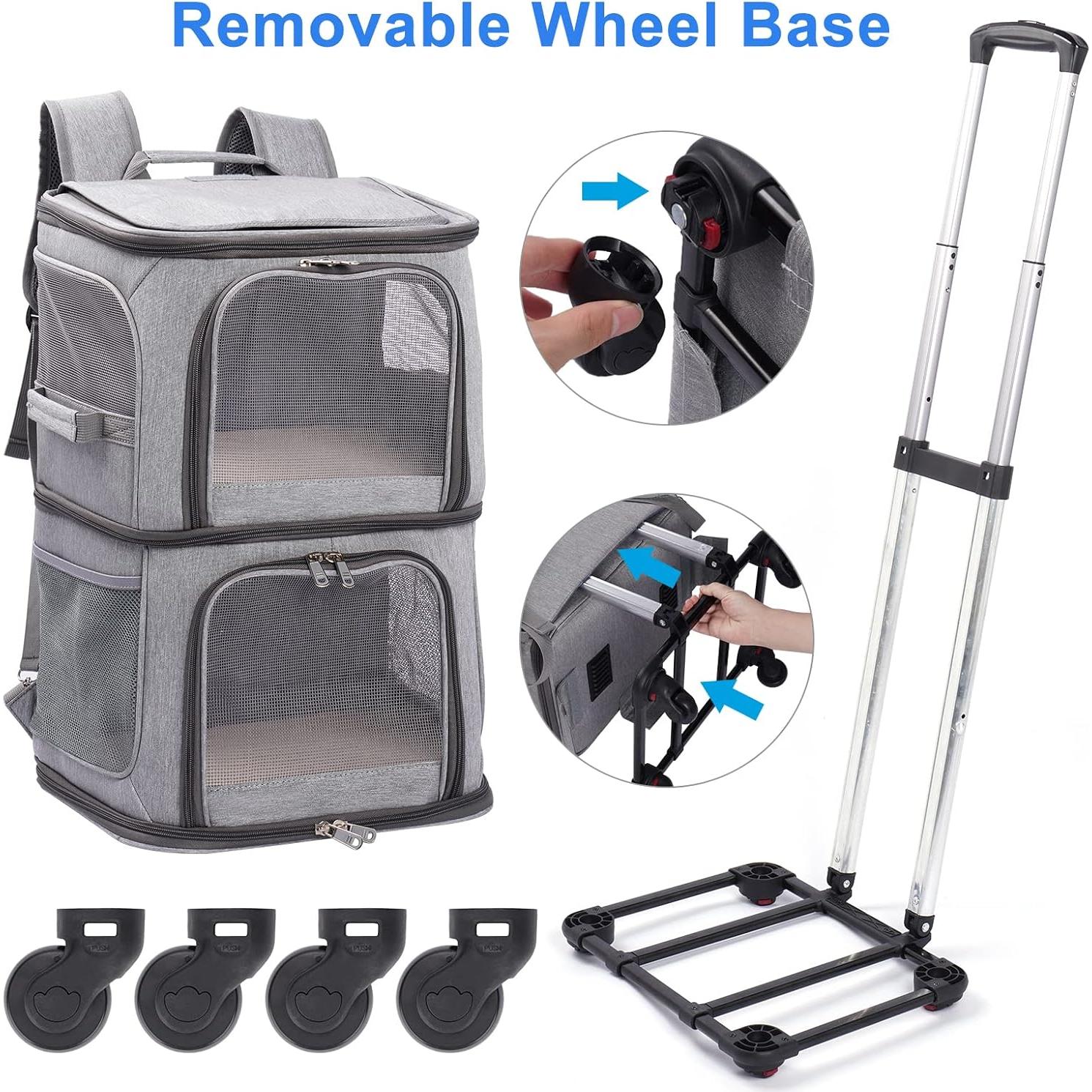 Mochila Transportadora Doble VOISTINO para Mascotas Gris