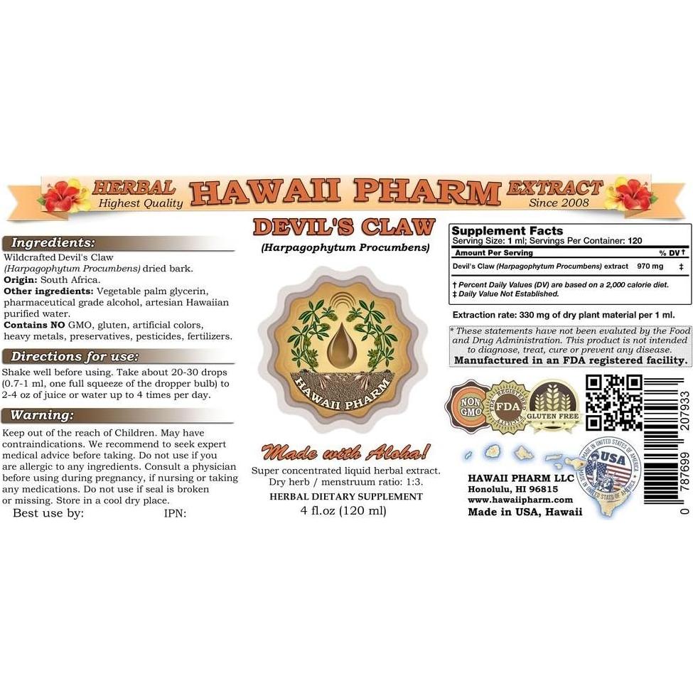 Extracto Líquido de Garra del Diablo HawaiiPharm 15x425ml
