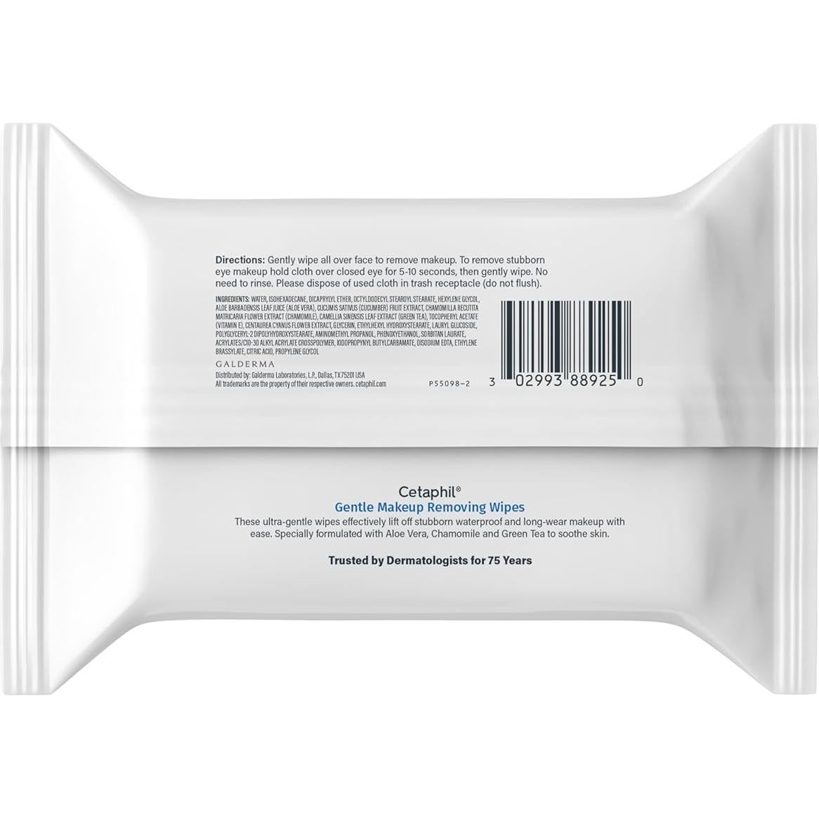 Toallitas Desmaquillantes Cetaphil para Piel Sensible 25 Hojas