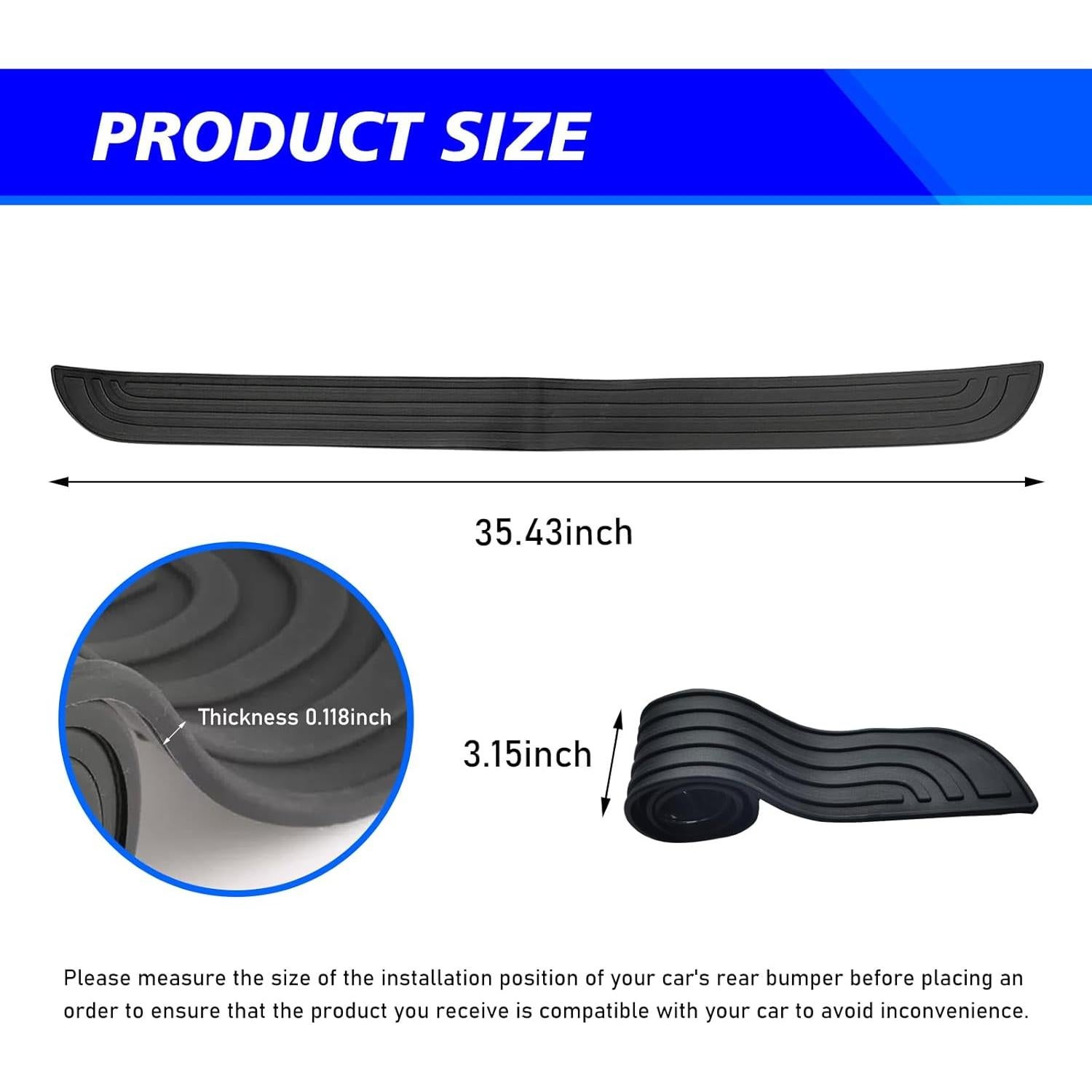 Protector de Parachoques Trasero Ferianl Negro 88.9x8 cm