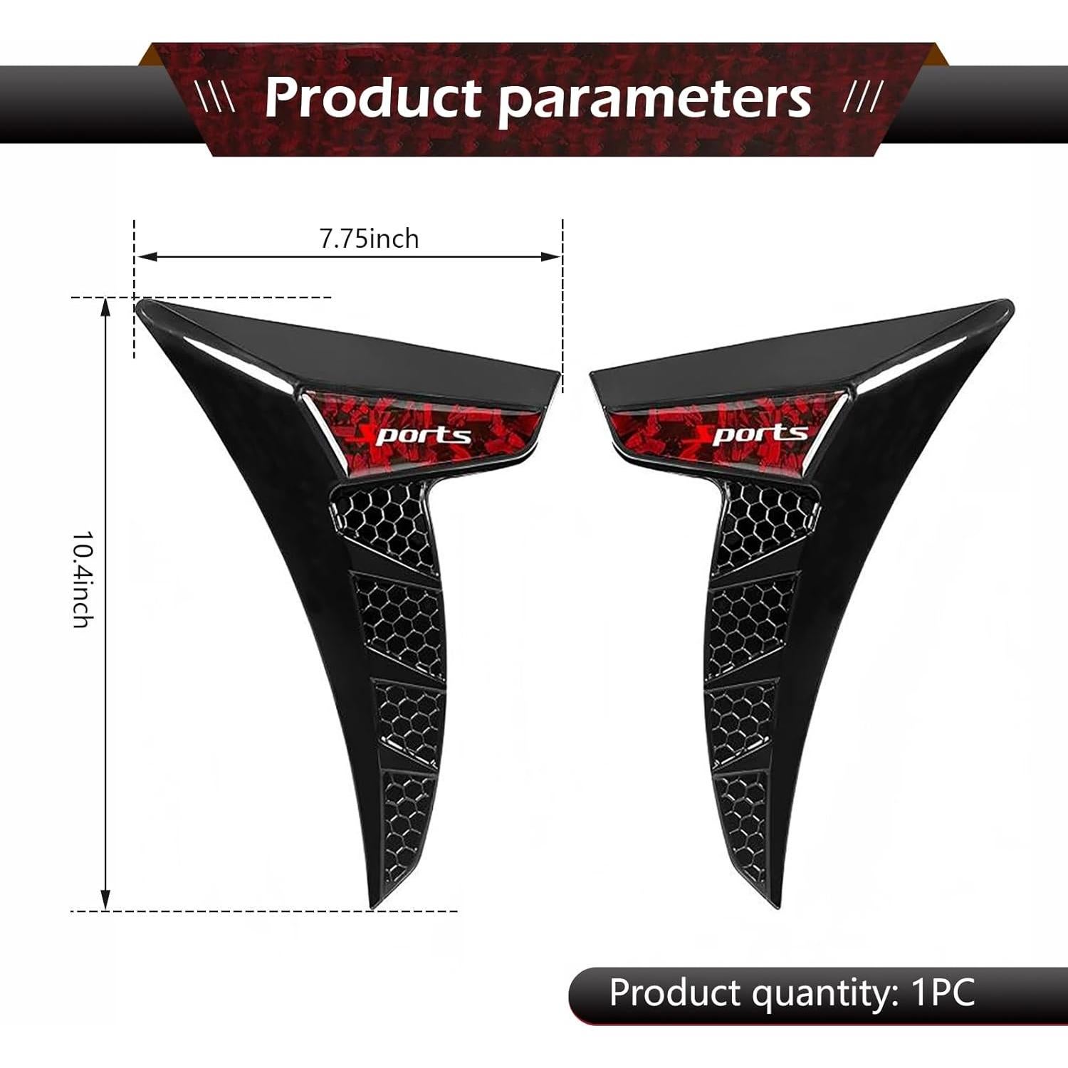 Ventilaciones Laterales de Guardabarros Arwrilt 2 PCS Rojo