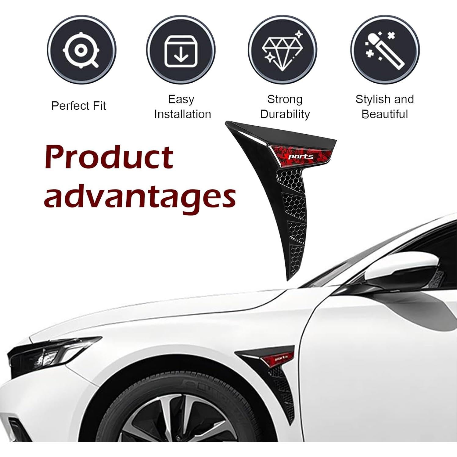 Ventilaciones Laterales de Guardabarros Arwrilt 2 PCS Rojo