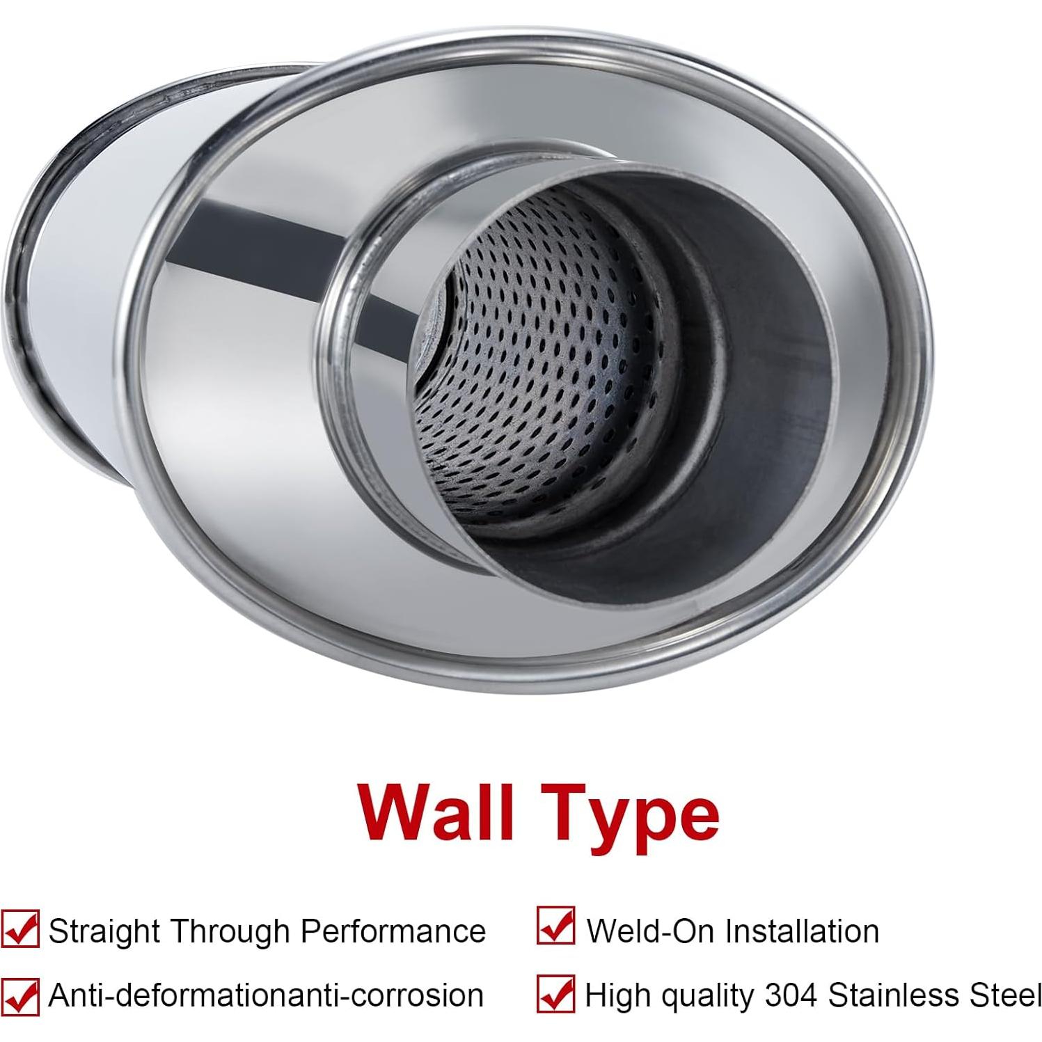 Silenciador Resonador ELSHINE 3'' Acero Inoxidable 304