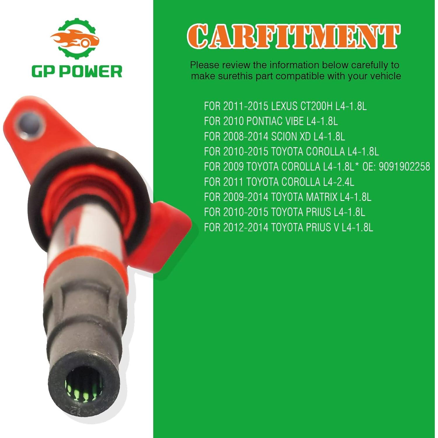 Bobina de Encendido GP POWER Juego de 4 para Toyota y Lexus