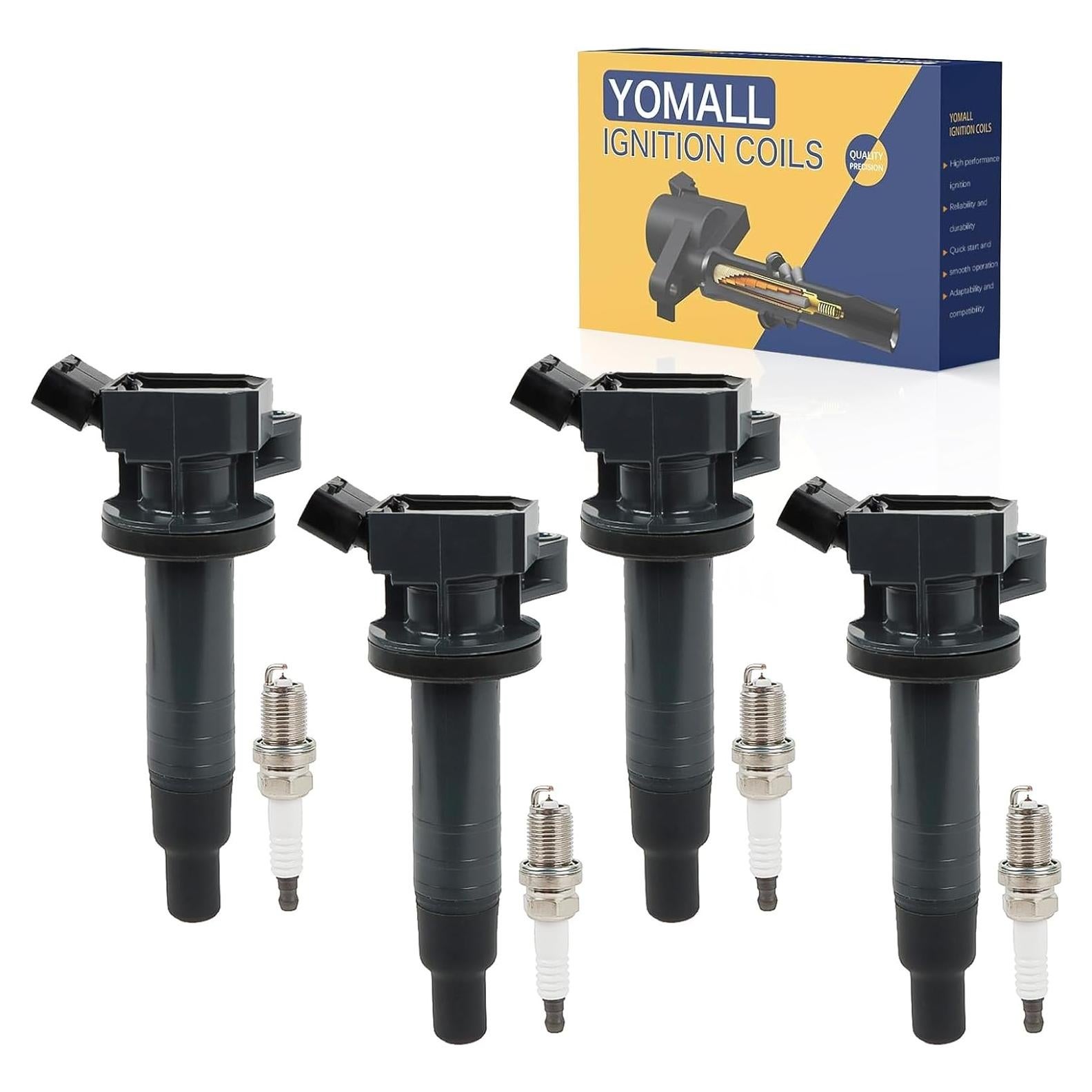 Paquete de Bobinas de Encendido YOMALL UF247 + Bujías Iridio