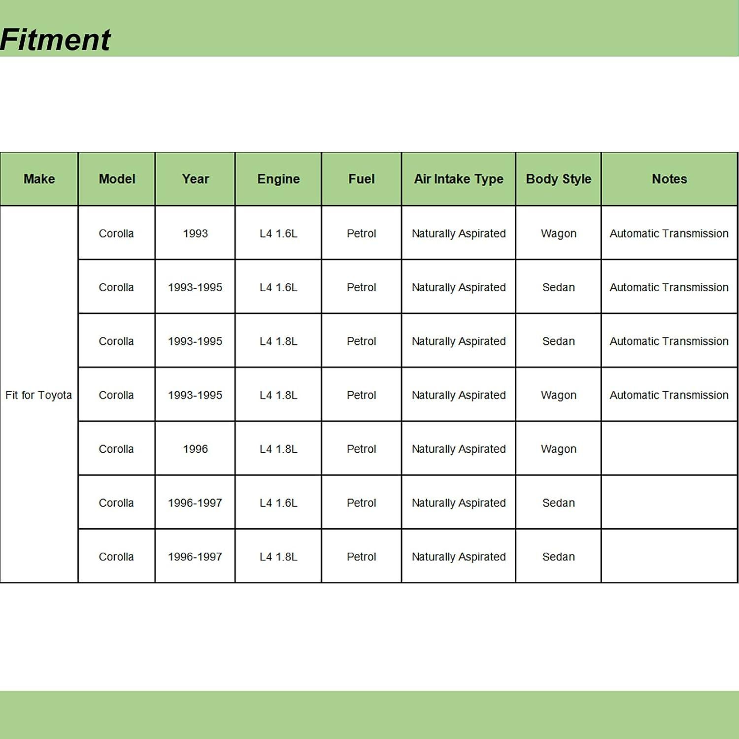 Manguera de Entrada de Aire YHTAUTO para Toyota Corolla 1993-1997