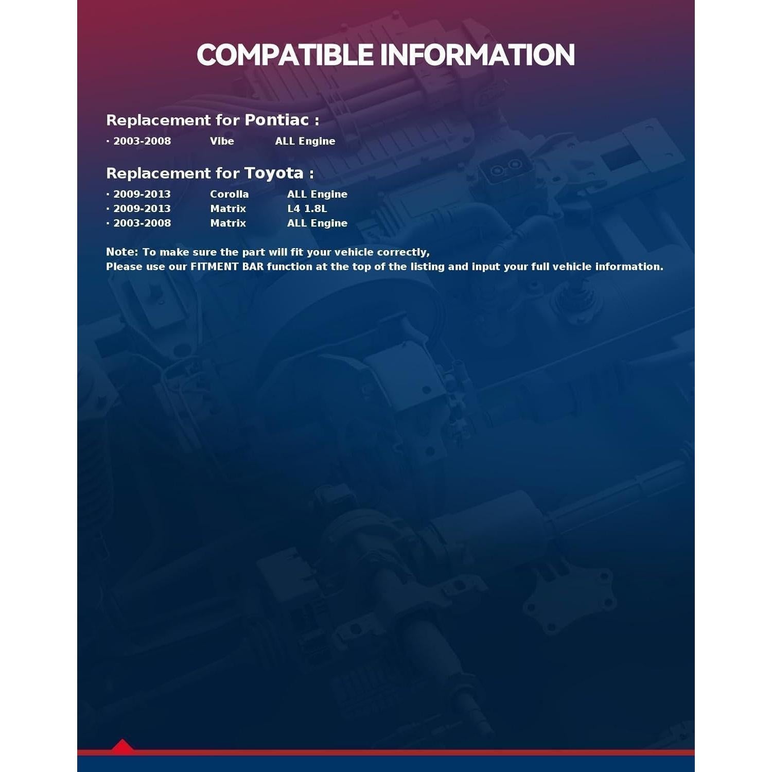 Kit de Suspensión KAX para Toyota Corolla 2009-2013 y Matrix 2003-2013