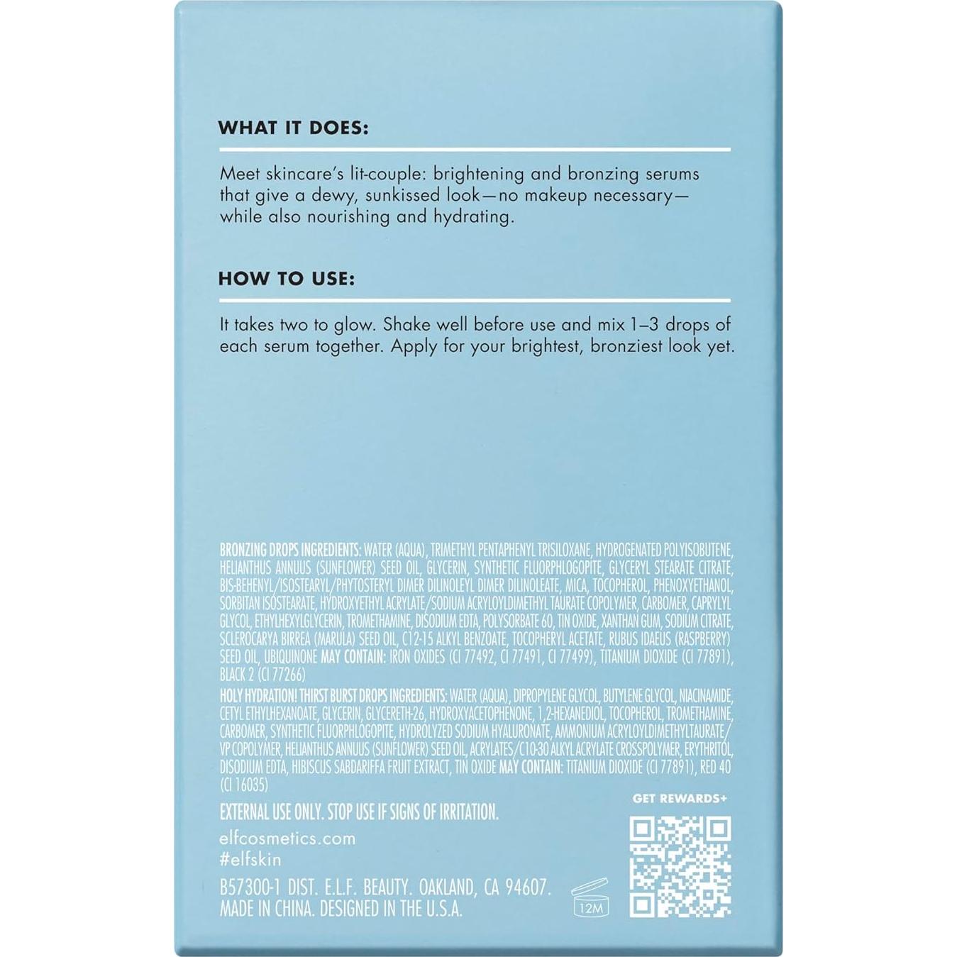 e.l.f. SKIN Dúo de Gotas Hidratantes y Bronceadoras 35g