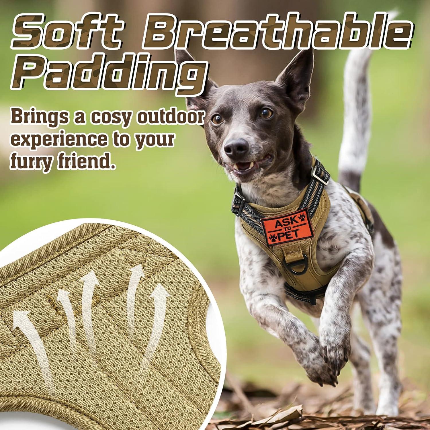 Arnés táctico Rabbitgoo para perros grandes, marrón, L