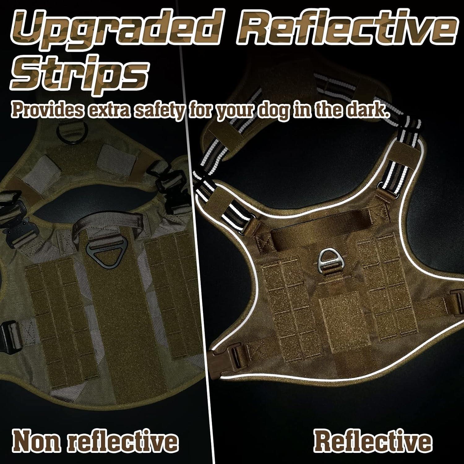 Arnés táctico Rabbitgoo para perros grandes, marrón, L