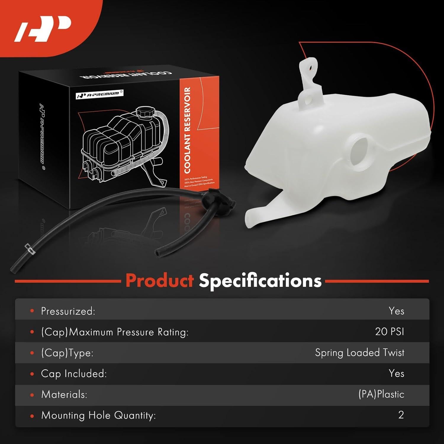 Tanque de Recuperación de Refrigerante A-Premium para Toyota Corolla y Matrix 2009-2014