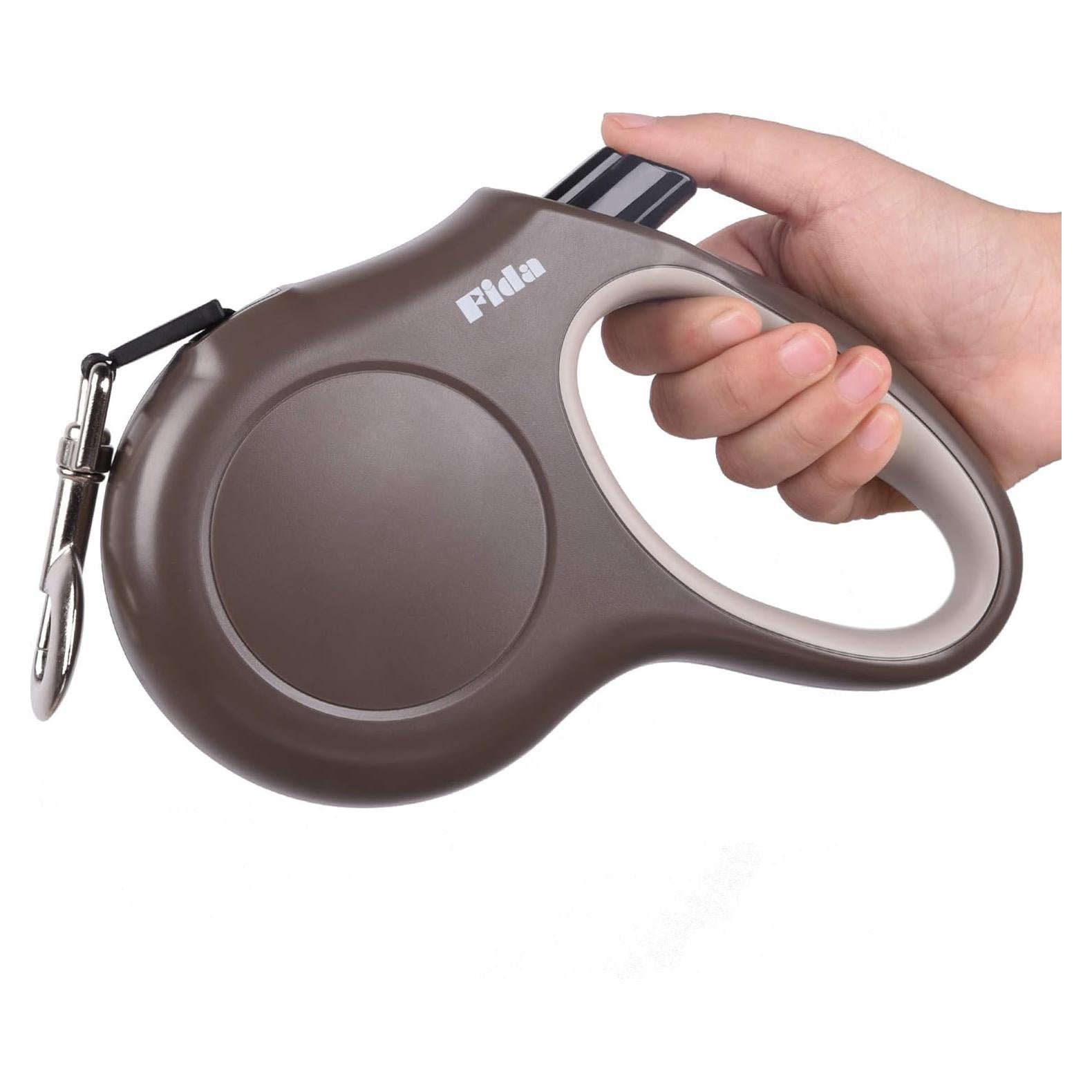 Correa Retráctil Fida para Perros 4.88m Grande Café