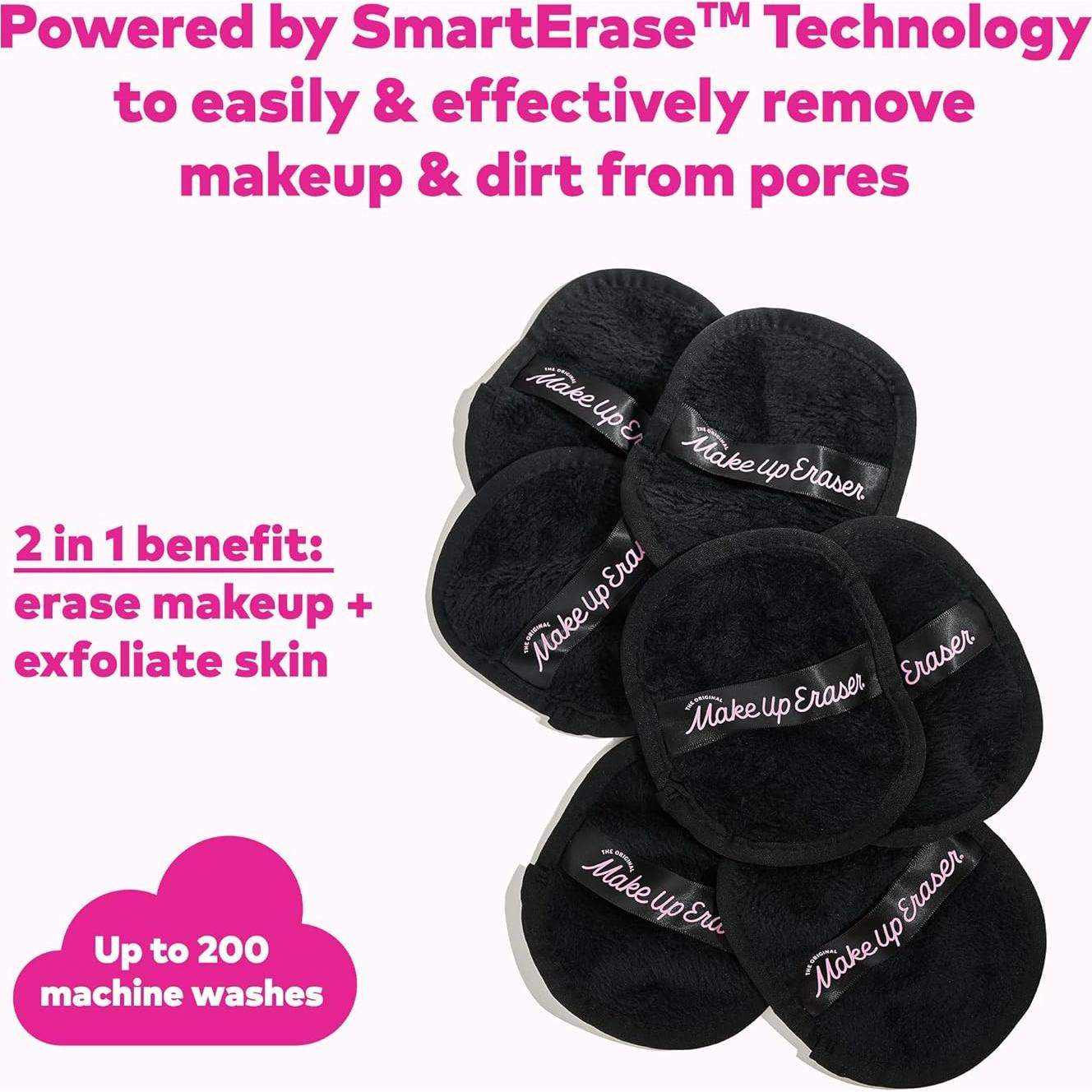 Set de 7 Toallitas Desmaquillantes Makeup Eraser - Negro