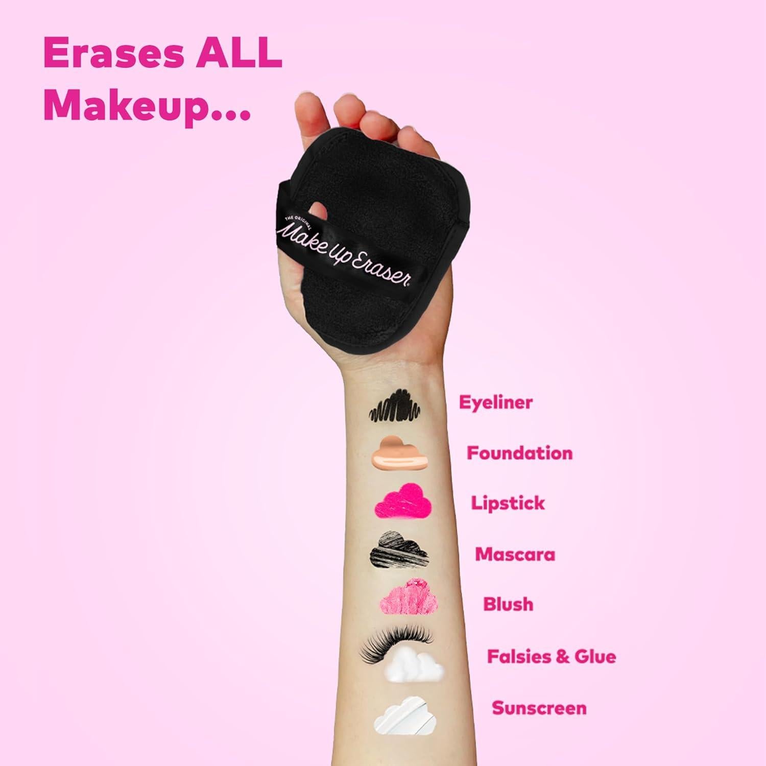 Set de 7 Toallitas Desmaquillantes Makeup Eraser - Negro