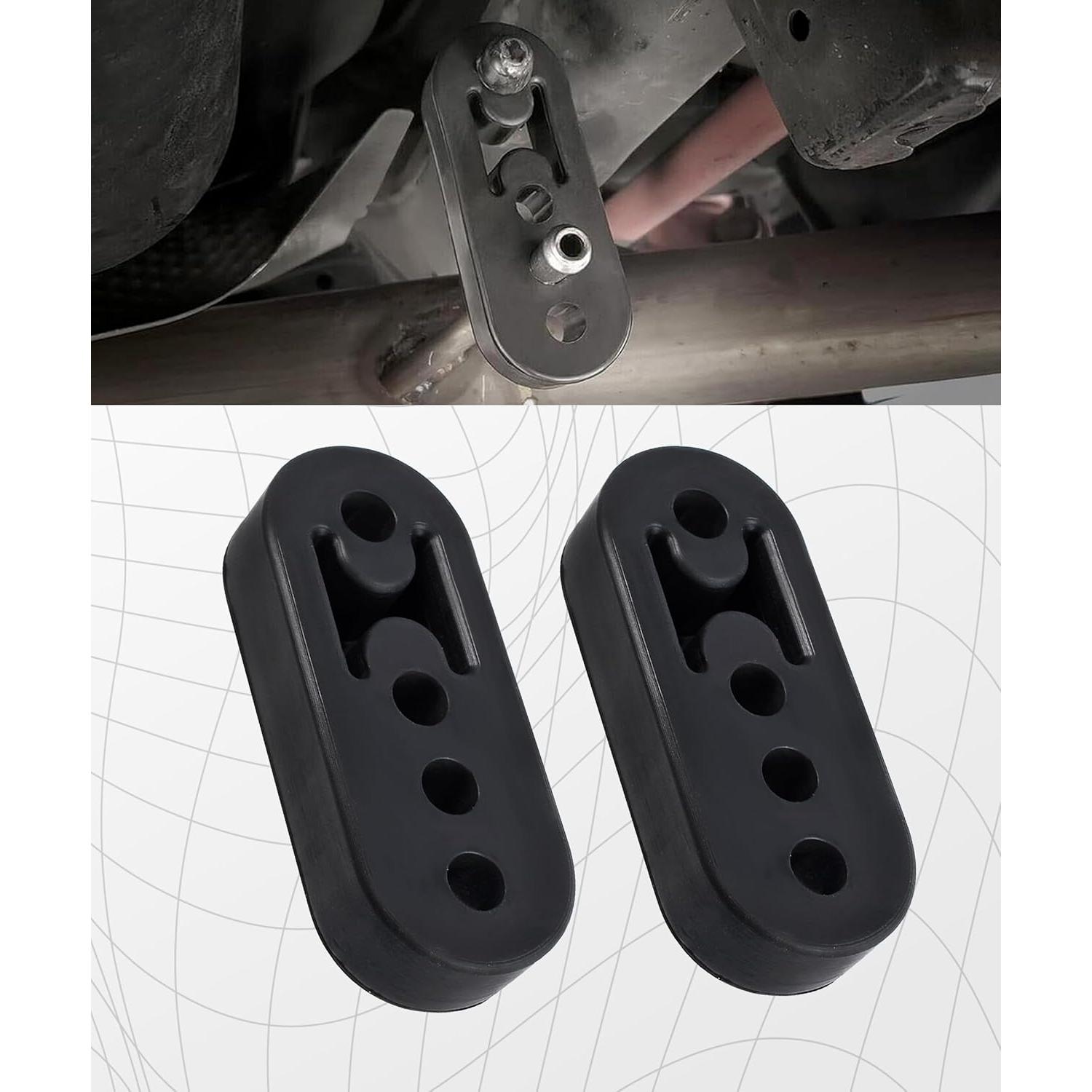 Soportes de Escape de Goma 2PCS Universal 4 Agujeros Ajustables