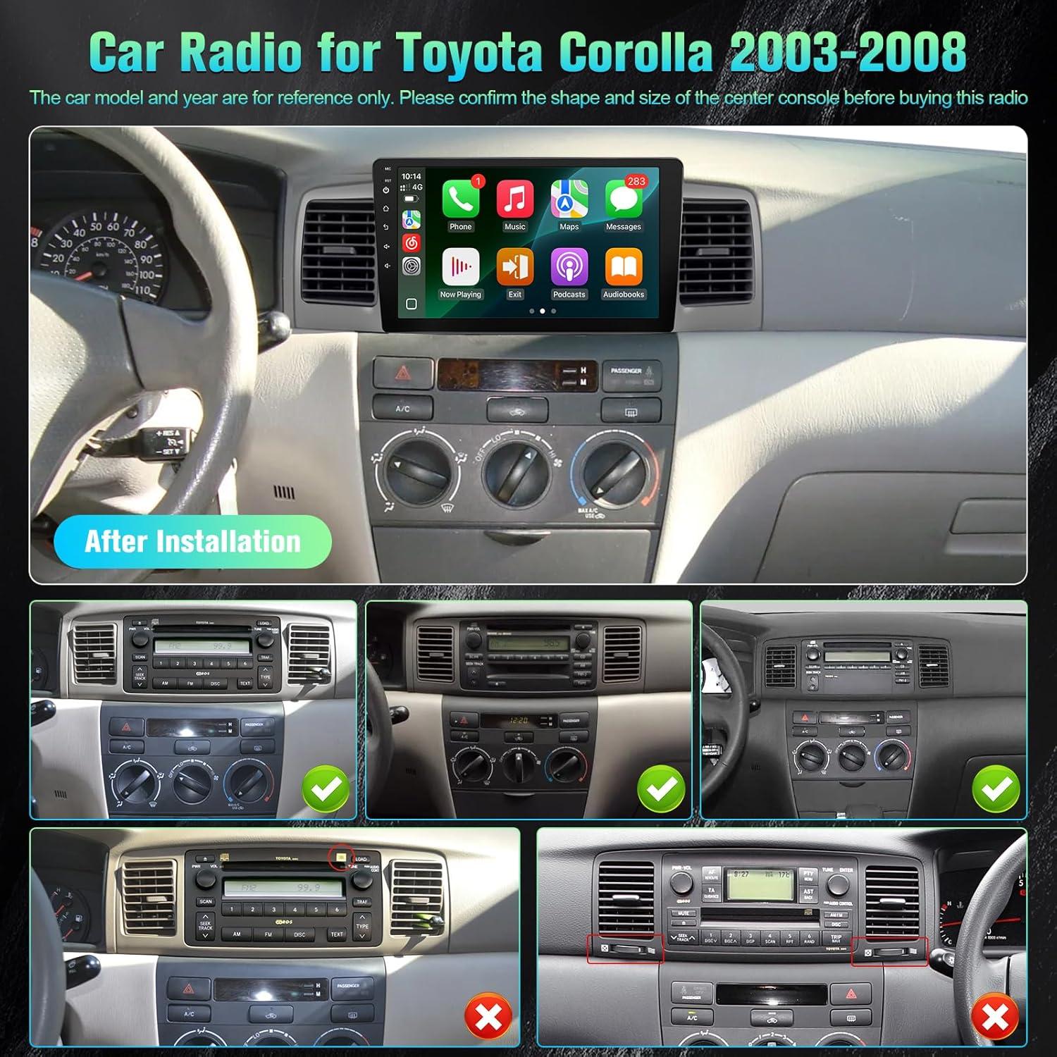 Estéreo 9" KuTaiTai para Toyota Corolla 2003-2008 con Carplay