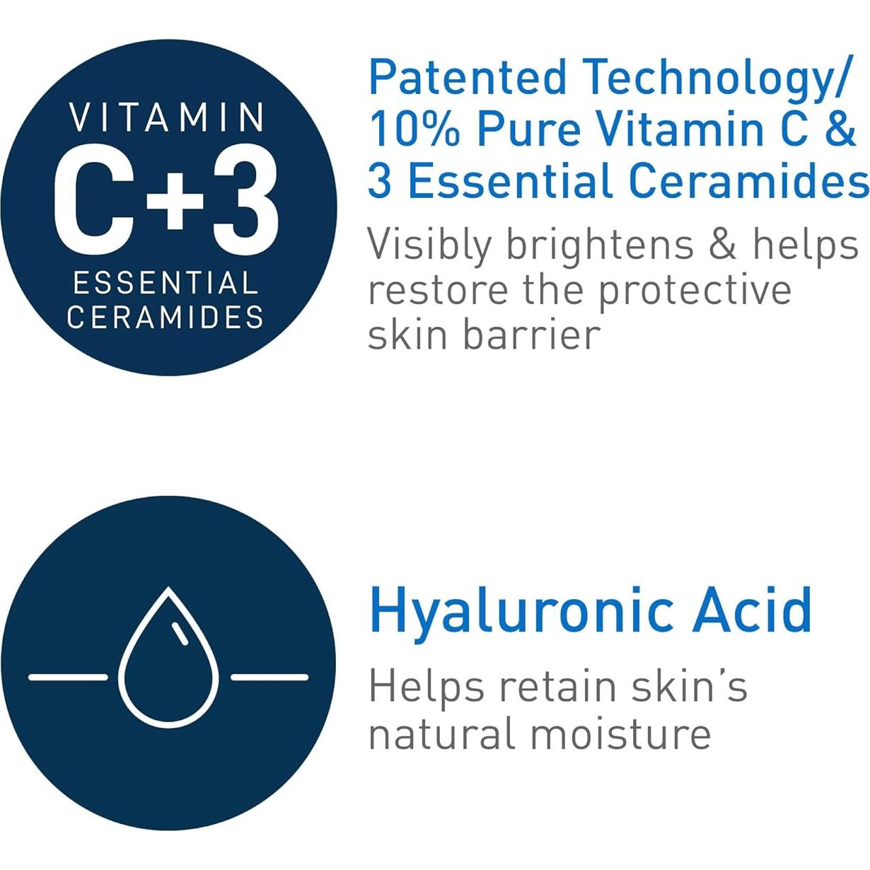 Suero Iluminador CeraVe 10% Vitamina C y Ácido Hialurónico